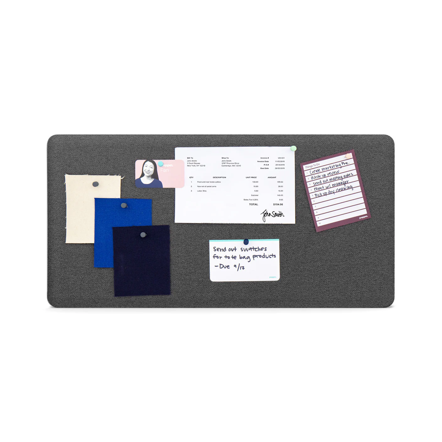 Dark Gray Jumbo Fabric Pinboard