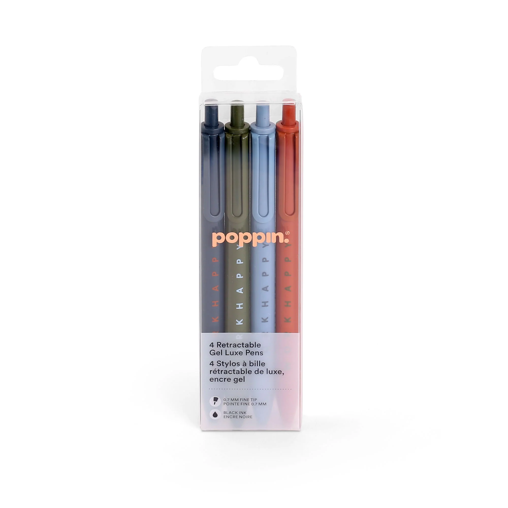 Assorted Work Happy Retractable Gel Luxe Pens, Set of 4 3 Assorted Work Happy Retractable Gel Luxe Pens, Set of 4