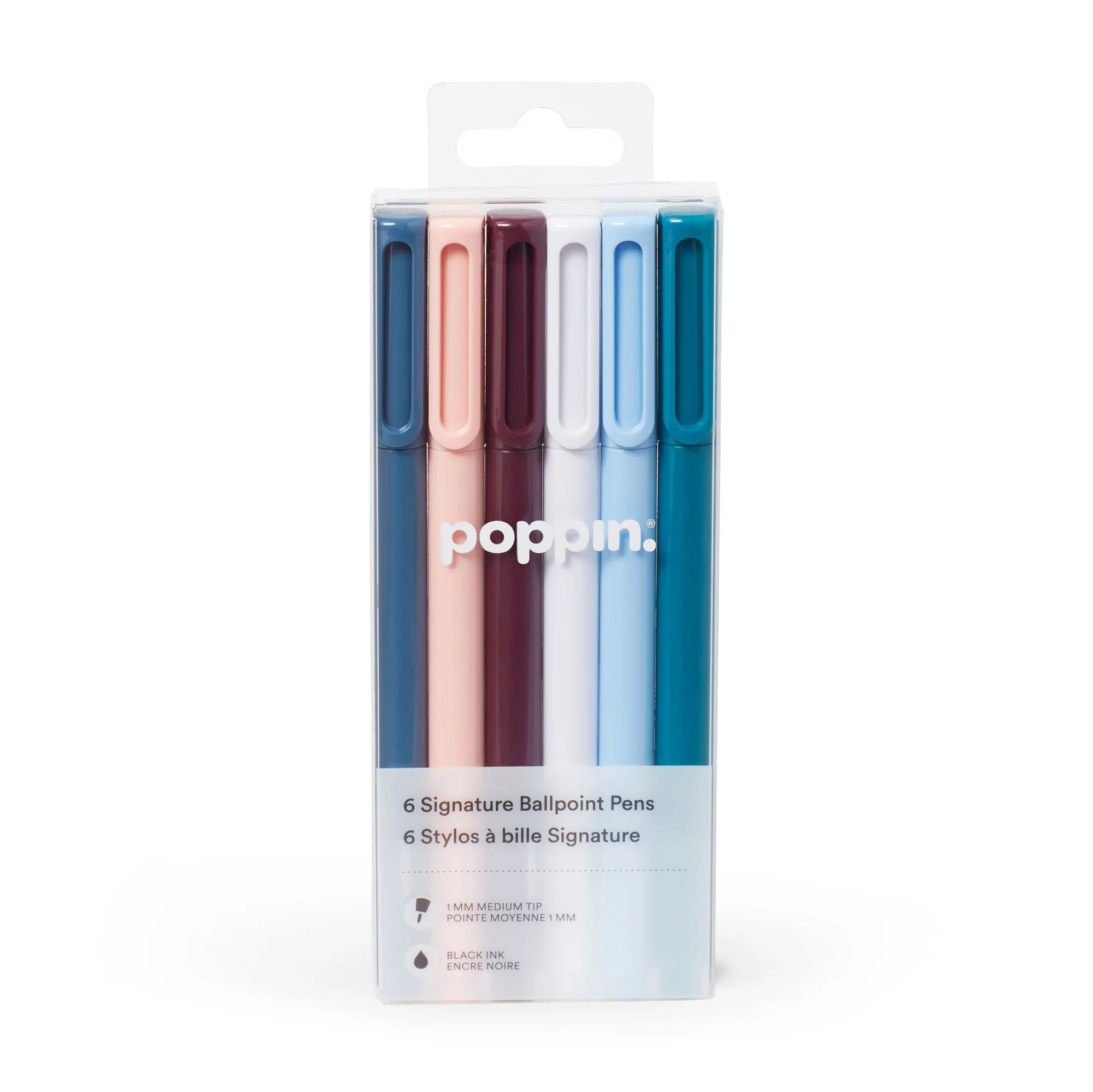 Contemporary Assorted Signature Ballpoint Pens, Set of 6