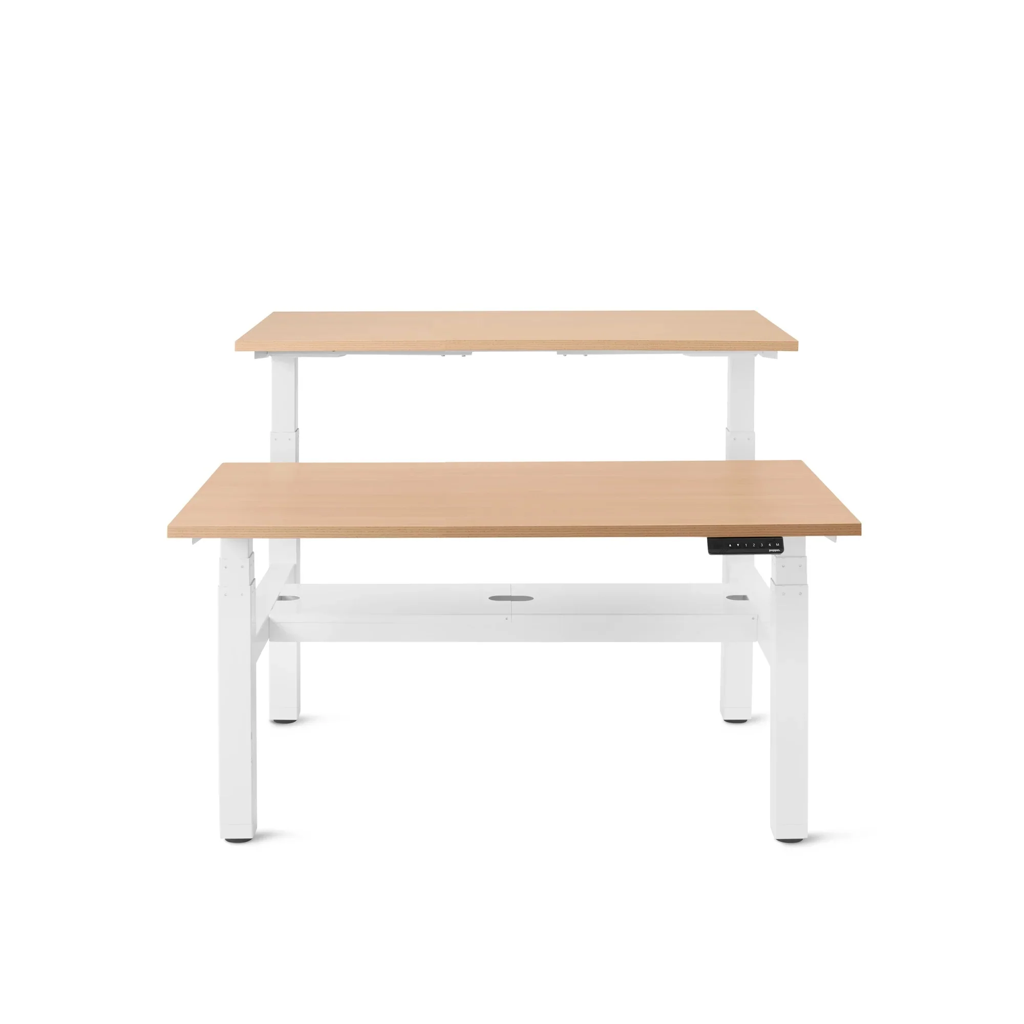 Series L 3S Adjustable Height Double Desk for 2