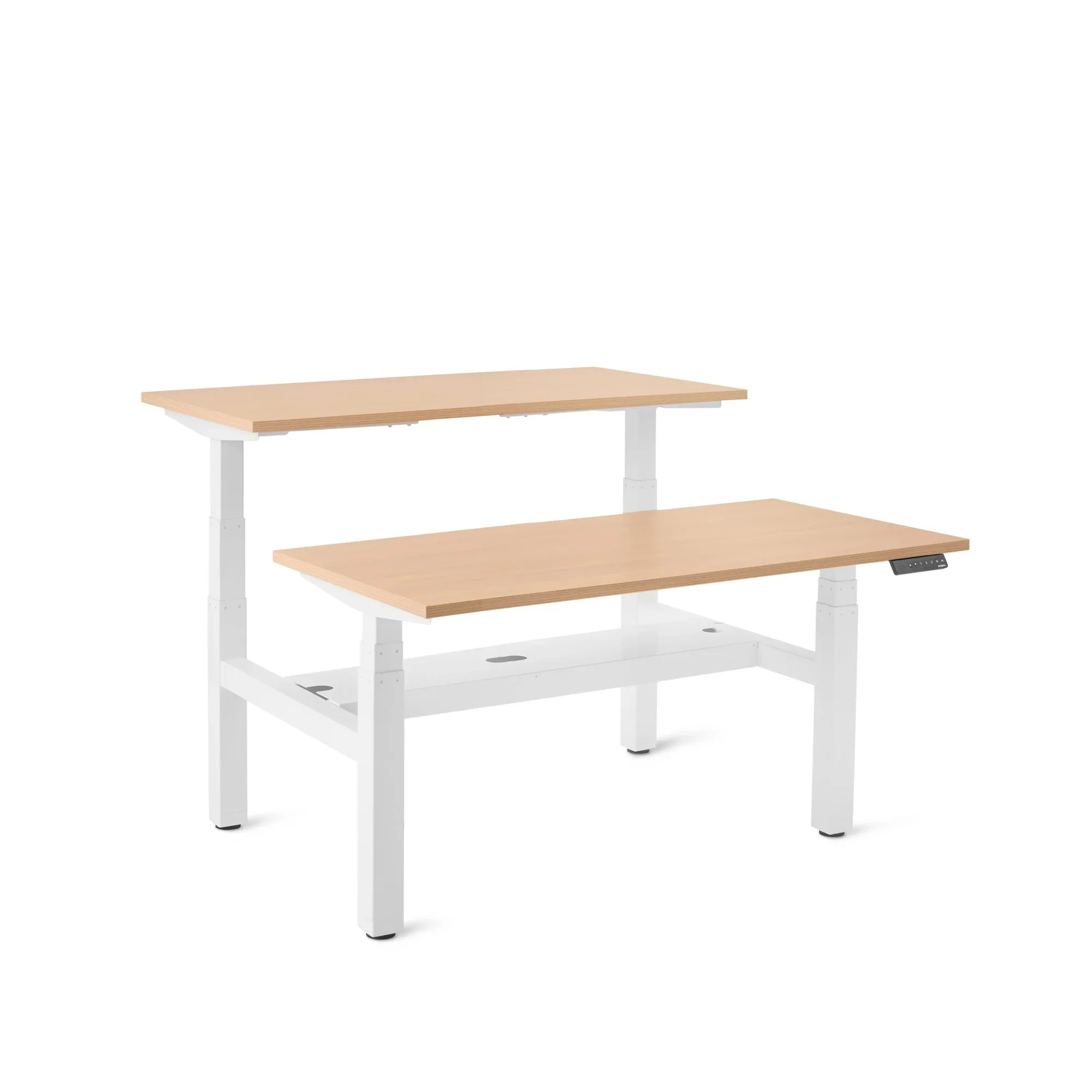Series L 3S Adjustable Height Double Desk for 2