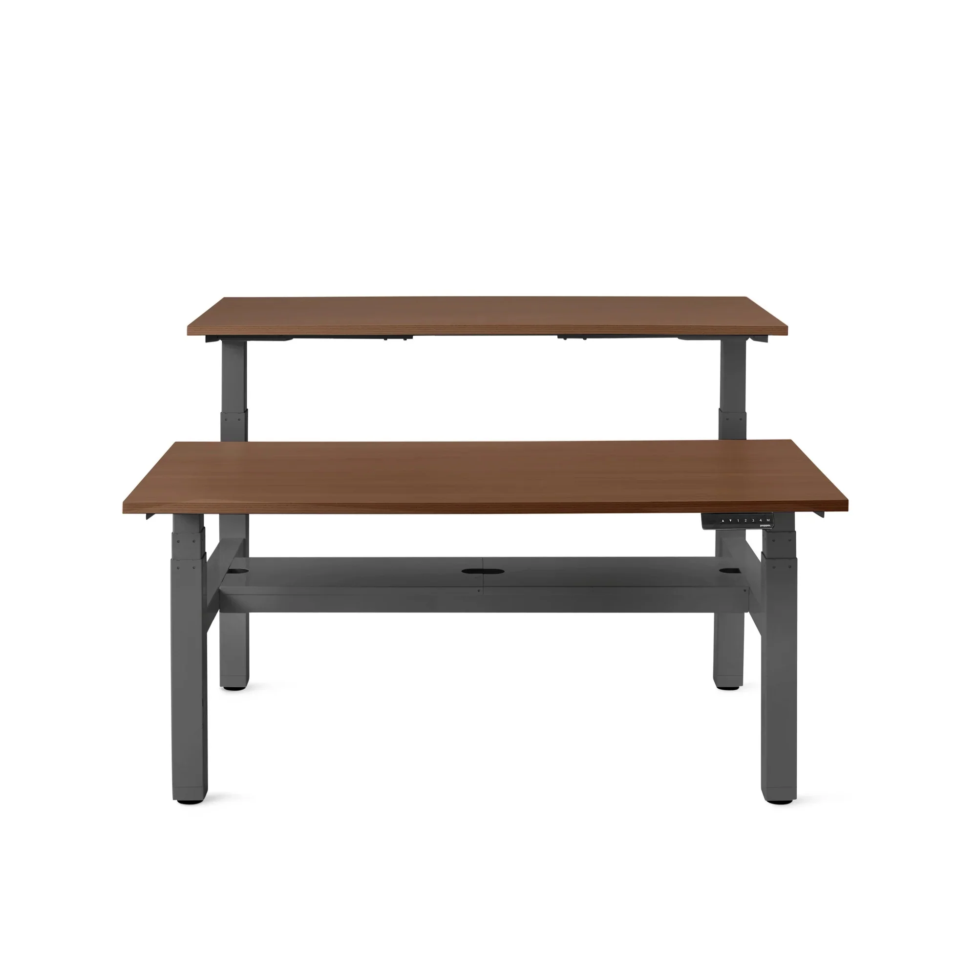 Series L 3S Adjustable Height Double Desk for 2