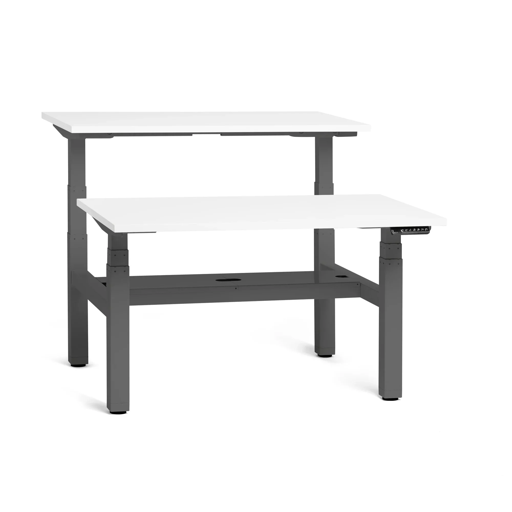 Series L 3S Adjustable Height Double Desk for 2