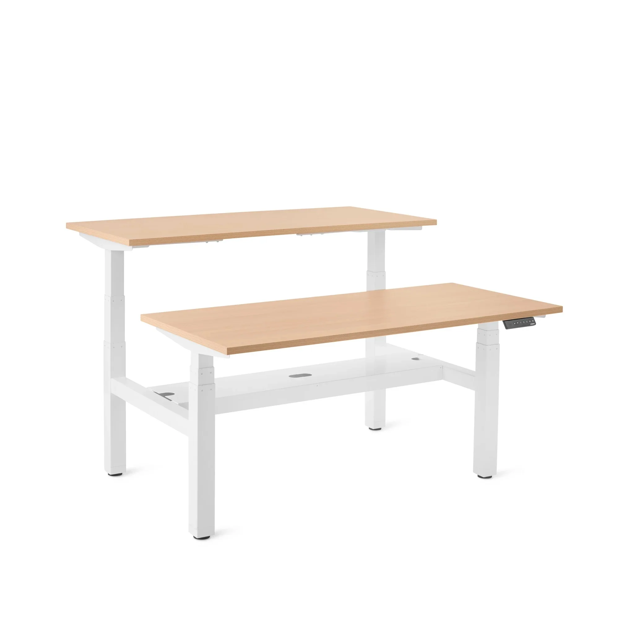 Series L 3S Adjustable Height Double Desk for 2