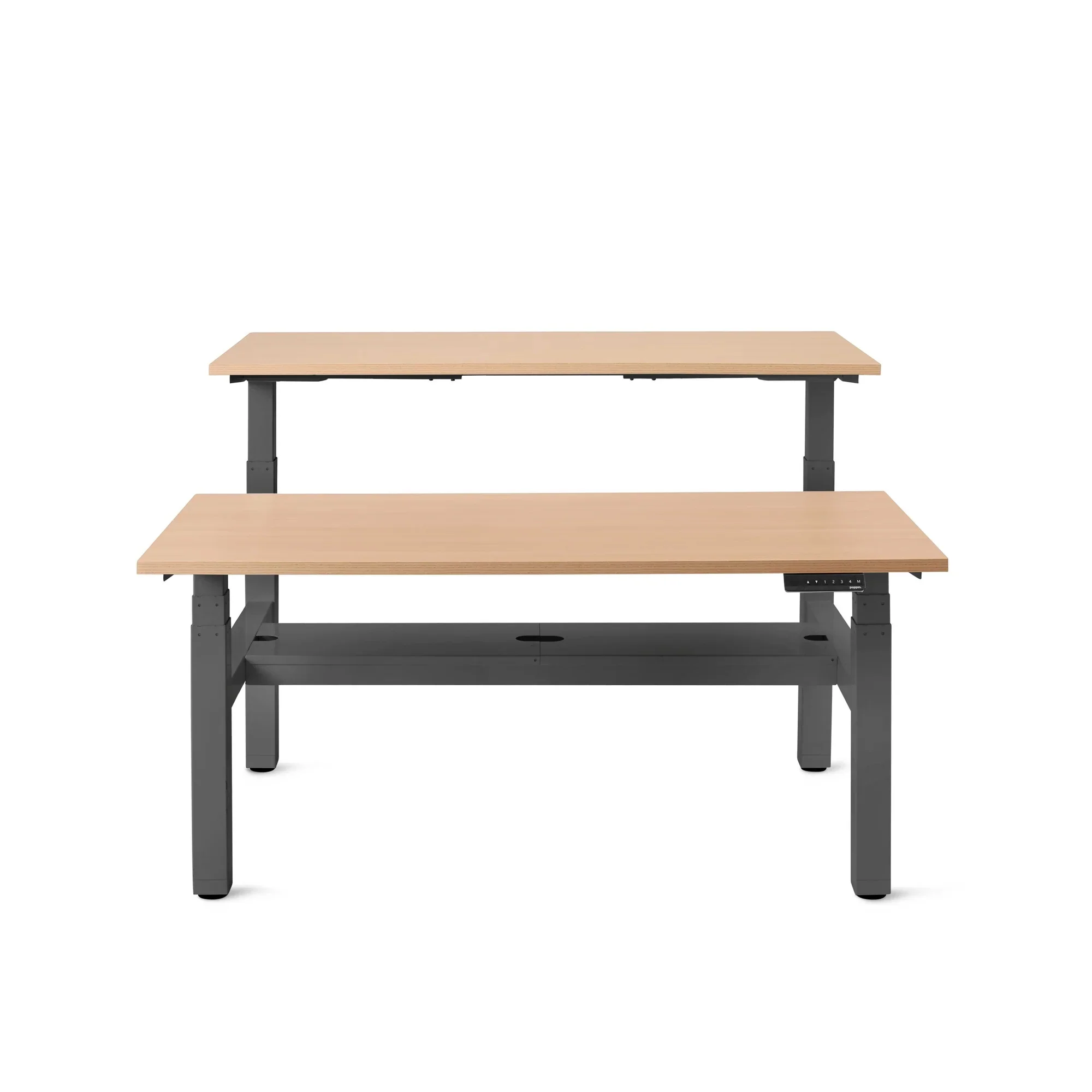 Series L 3S Adjustable Height Double Desk for 2