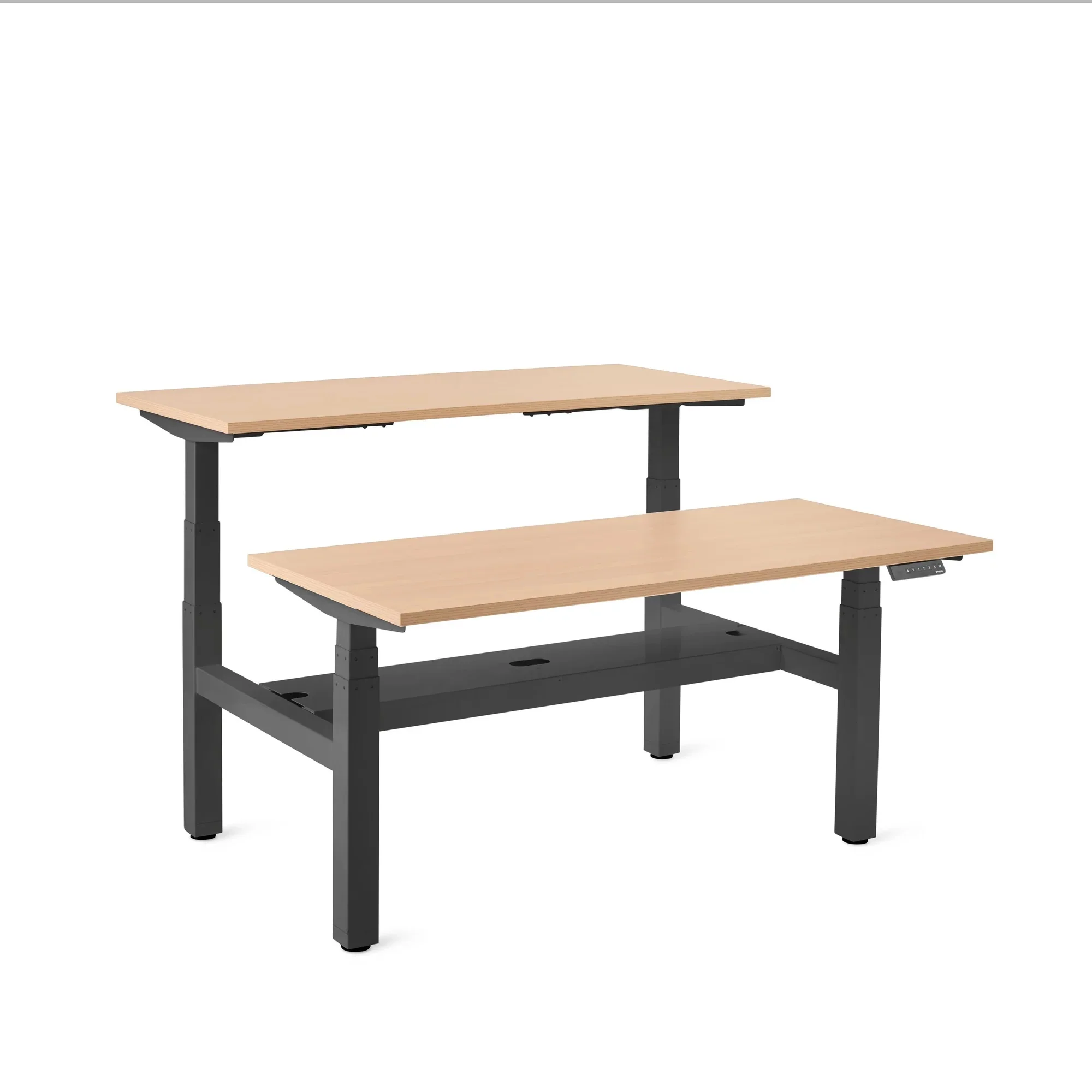 Series L 3S Adjustable Height Double Desk for 2