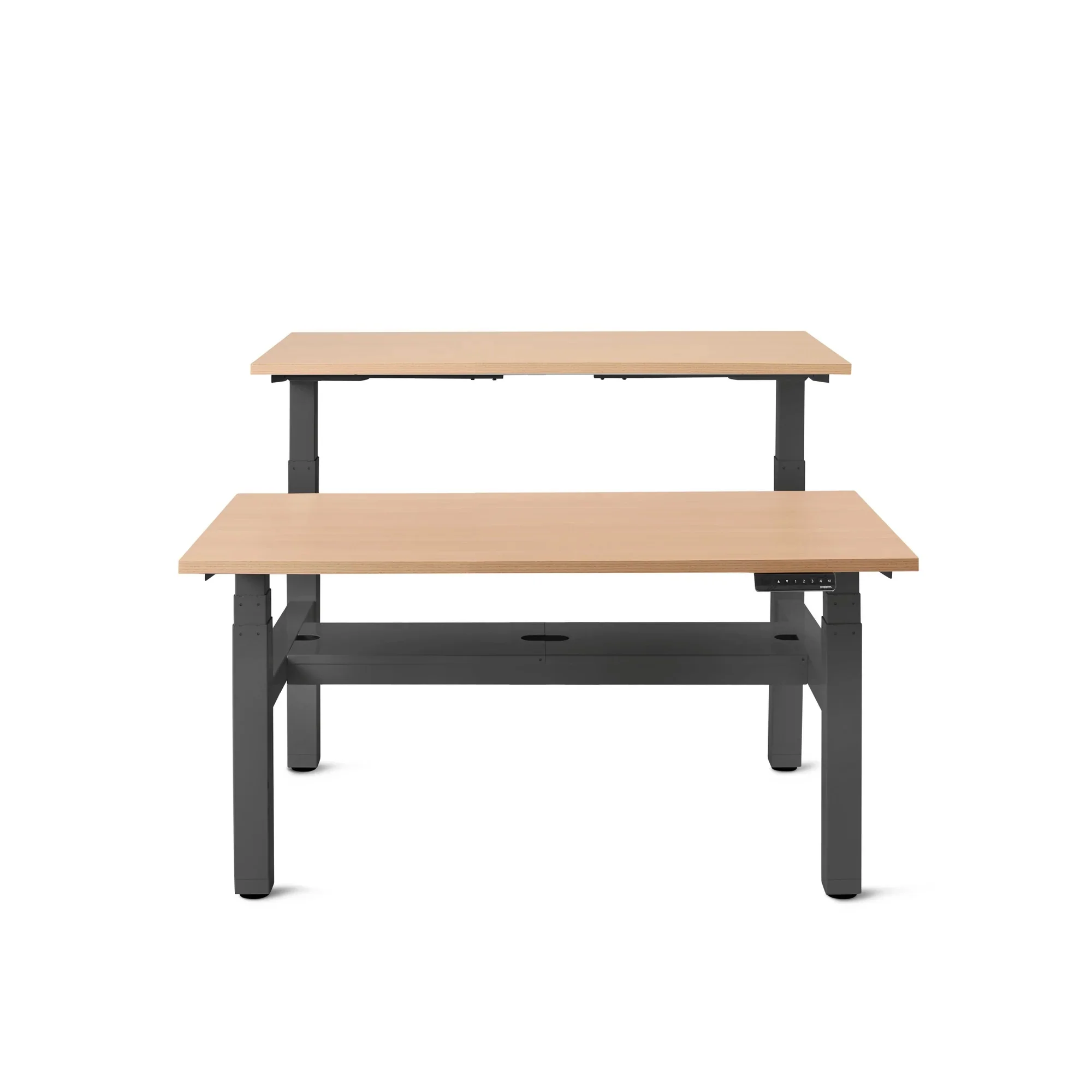 Series L 3S Adjustable Height Double Desk for 2