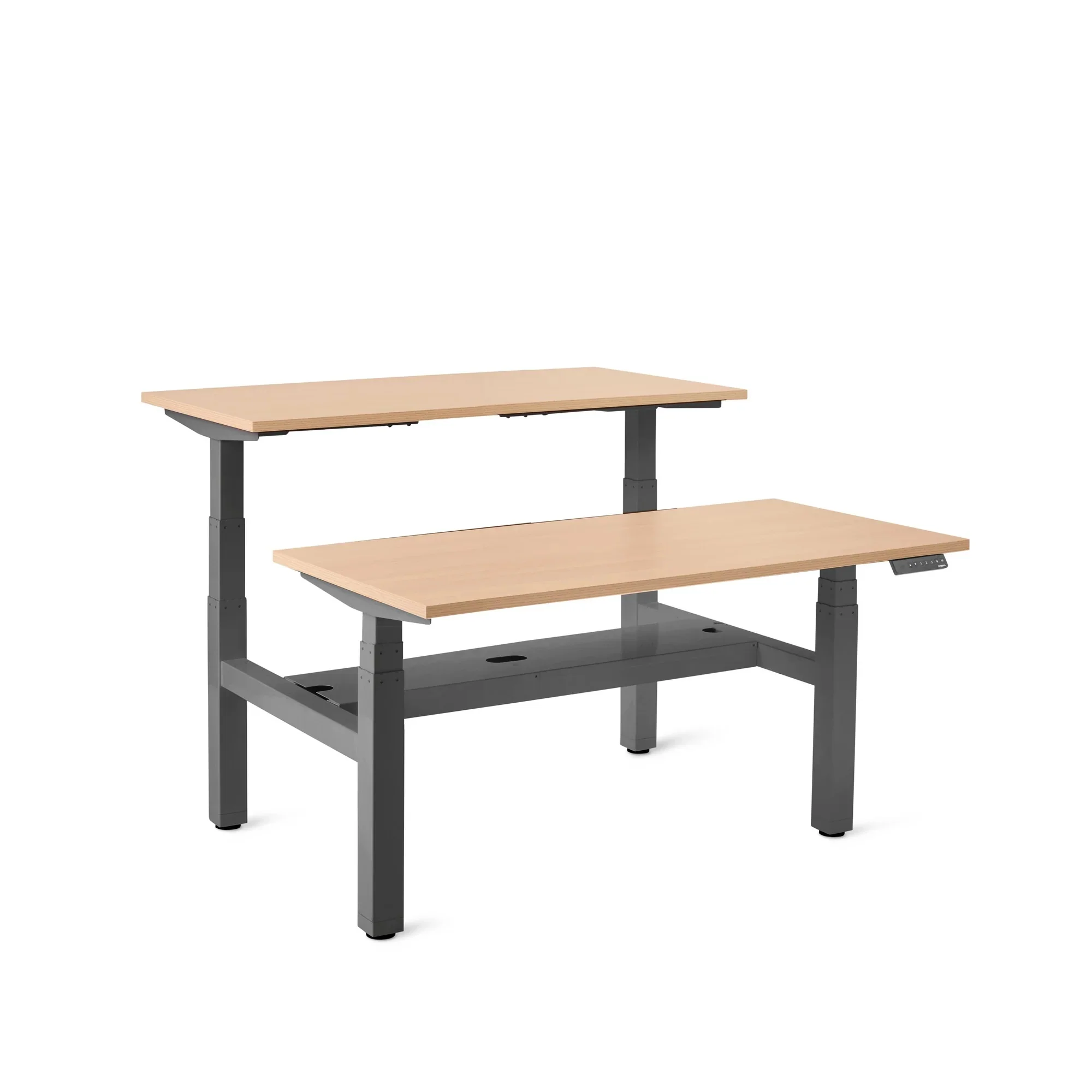 Series L 3S Adjustable Height Double Desk for 2