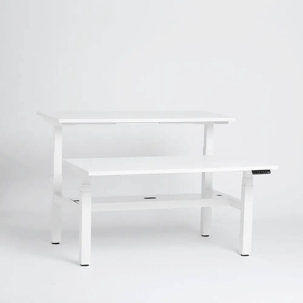 Series L 3S Adjustable Height Double Desk for 2