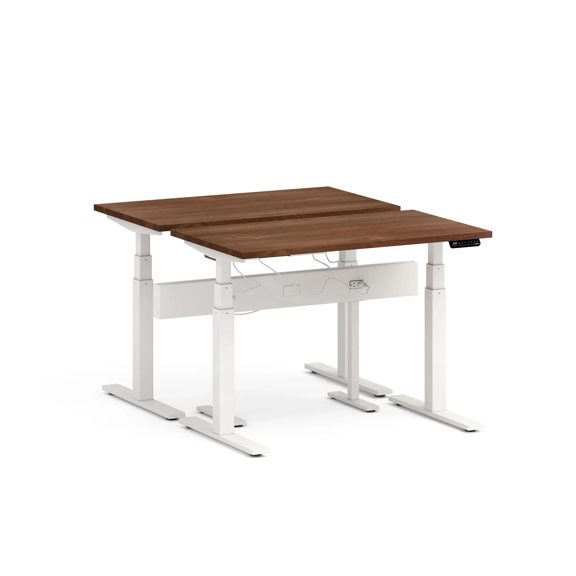 Series L 3S Desk for 2 + Boom Power Rail