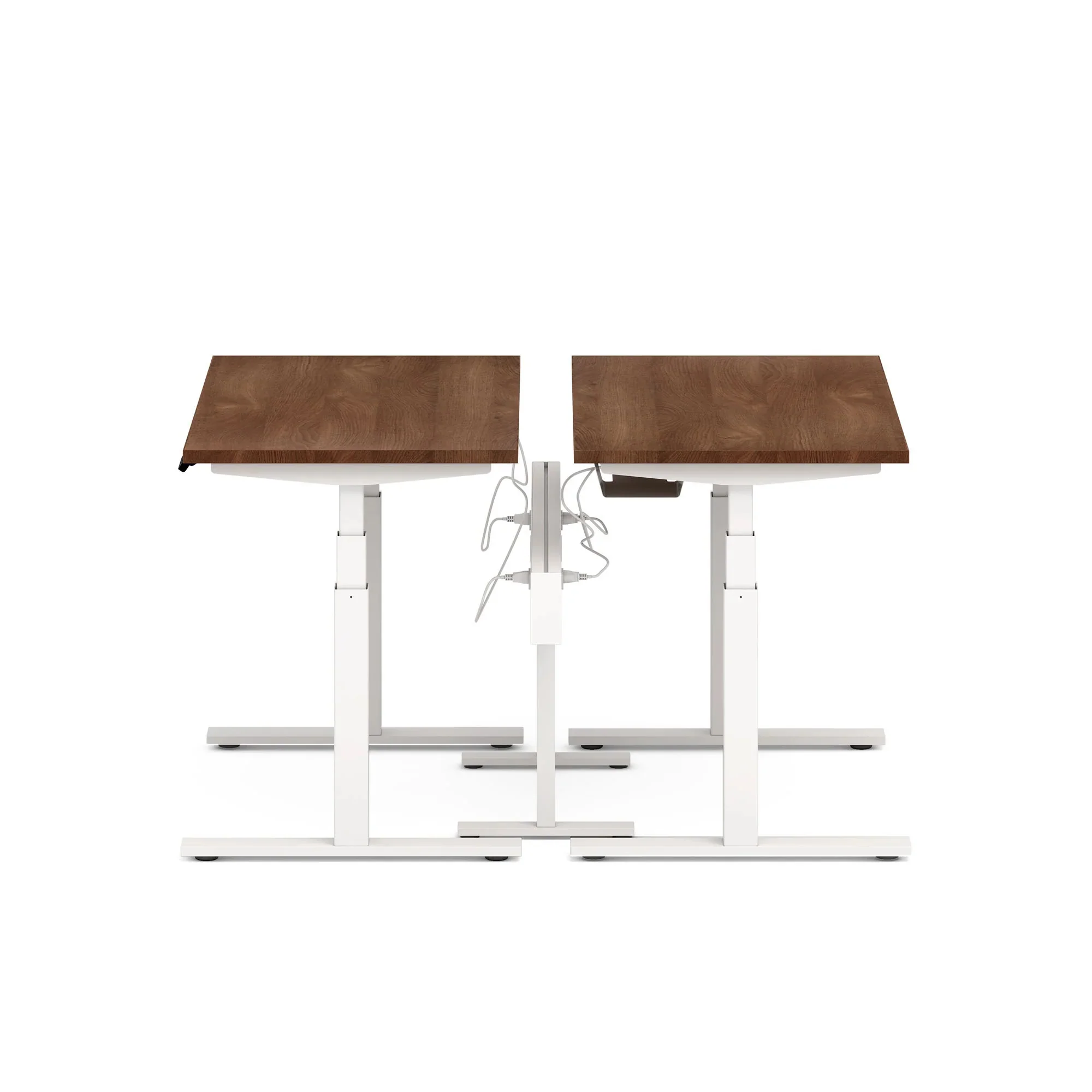 Series L 3S Desk for 2 + Boom Power Rail