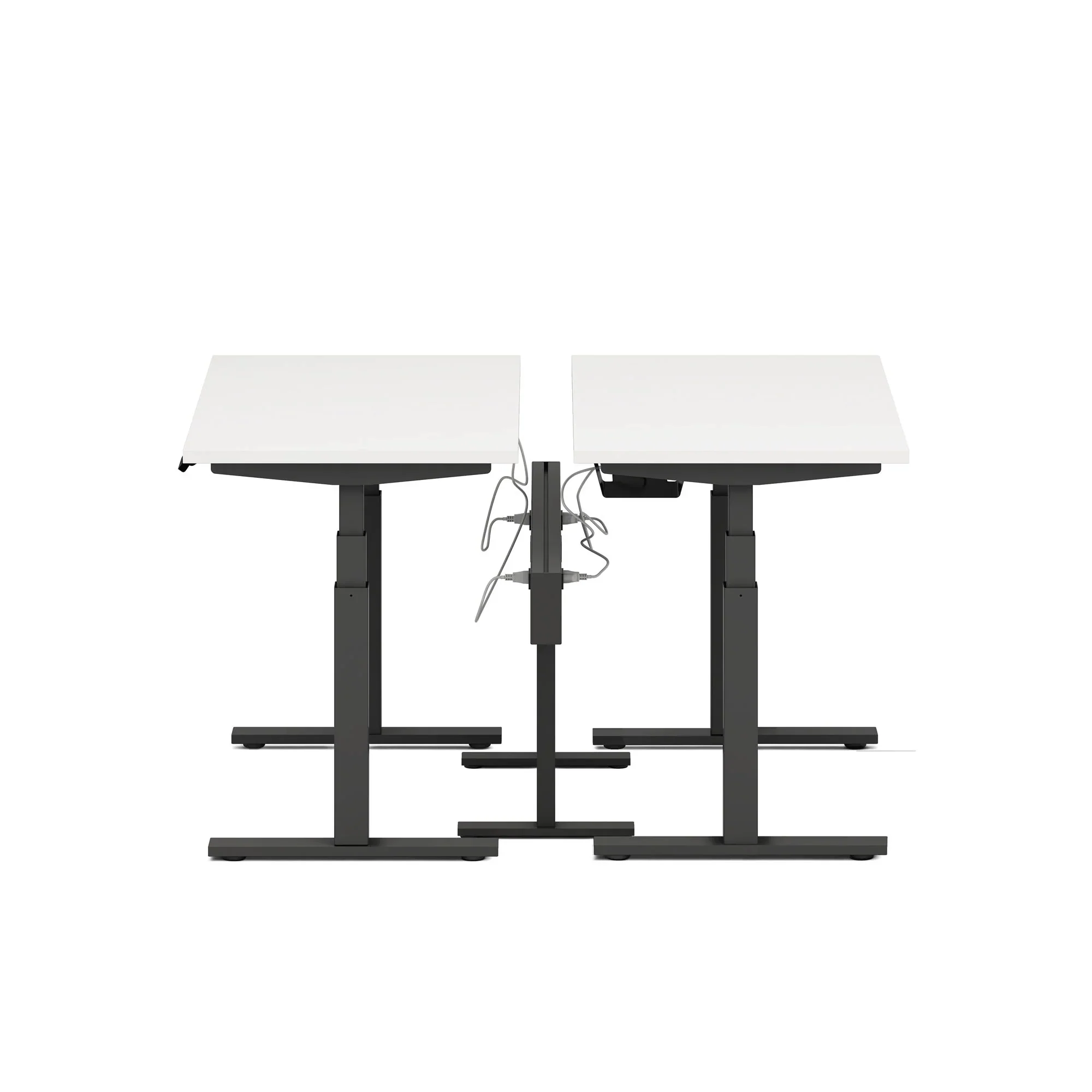 Series L 3S Desk for 2 + Boom Power Rail