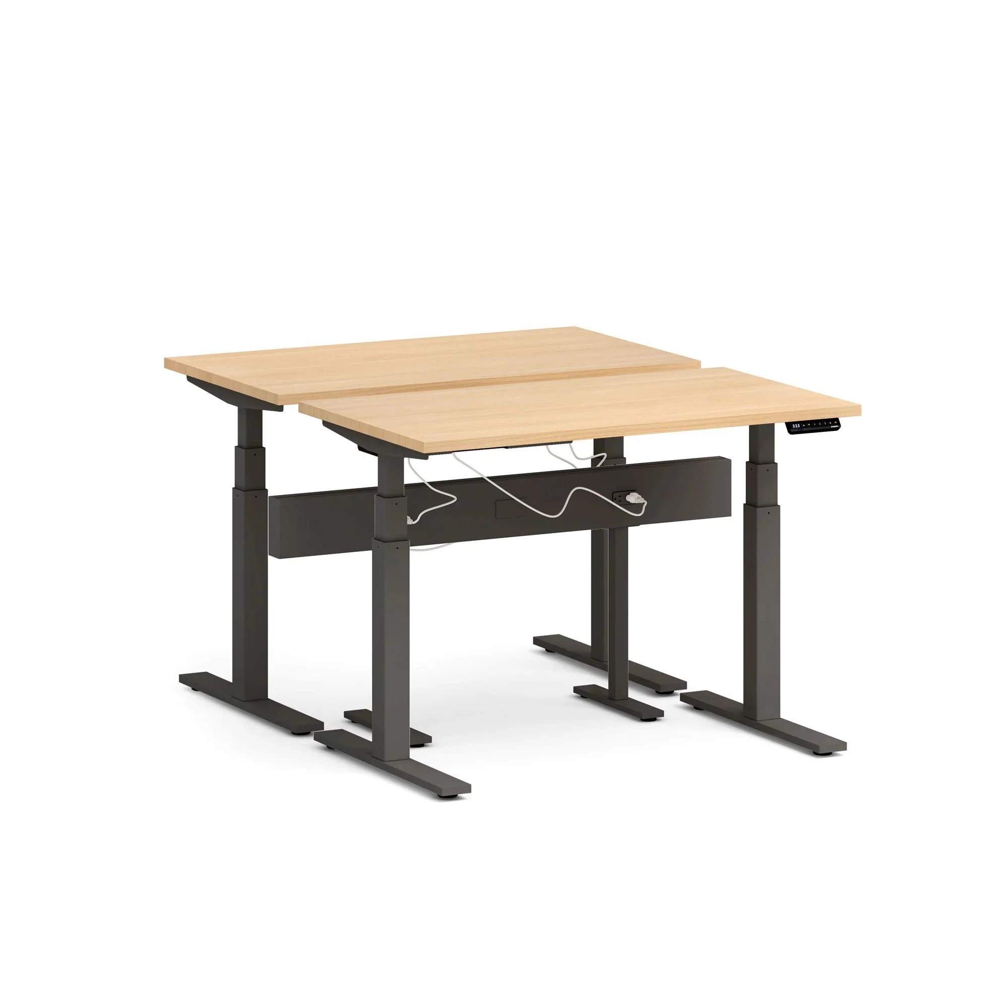 Series L 3S Desk for 2 + Boom Power Rail