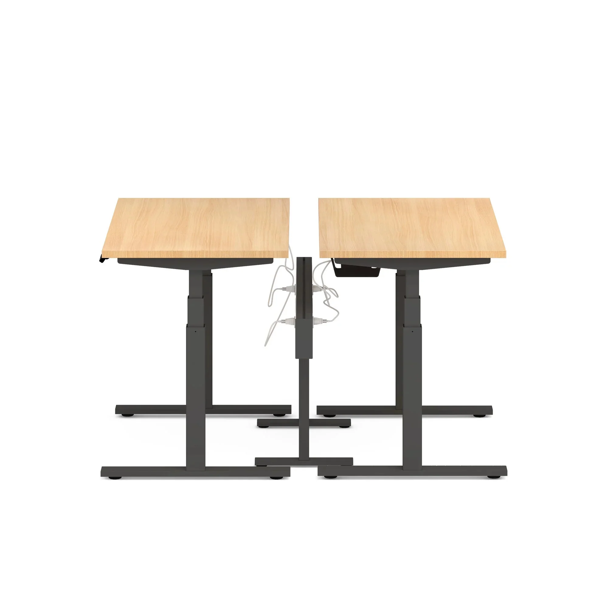 Series L 3S Desk for 2 + Boom Power Rail