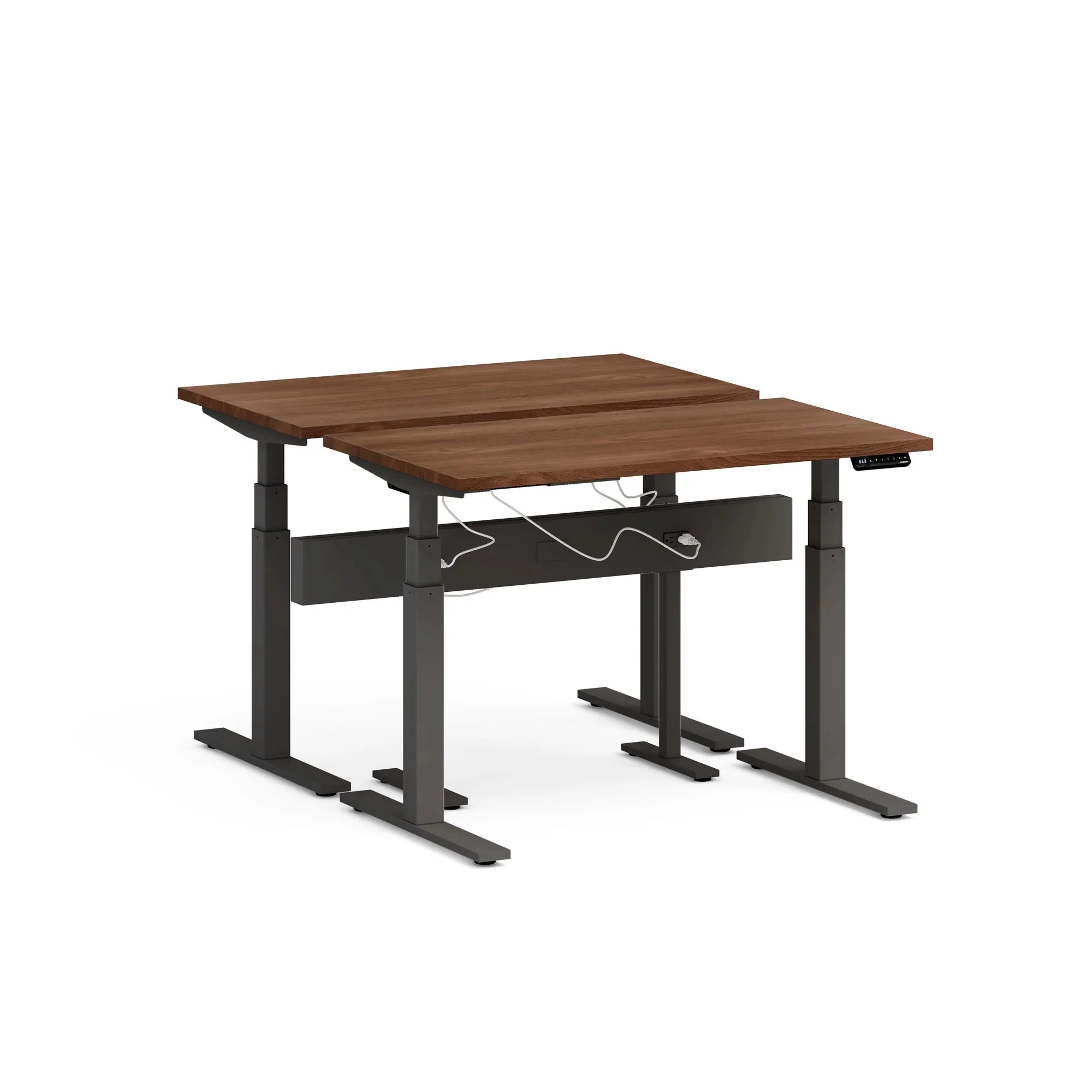Series L 3S Desk for 2 + Boom Power Rail