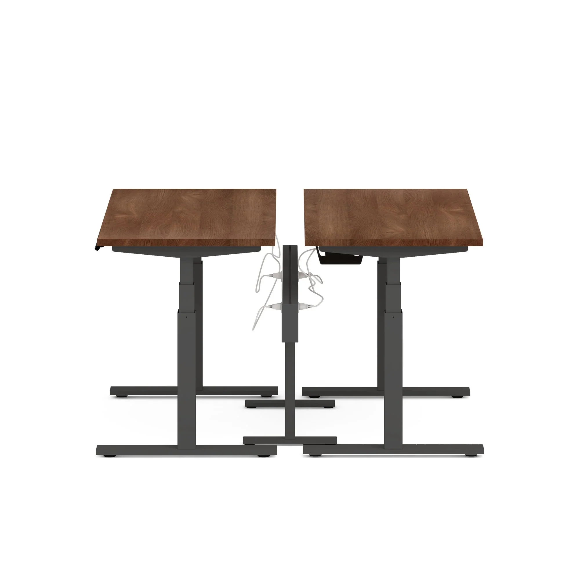 Series L 3S Desk for 2 + Boom Power Rail