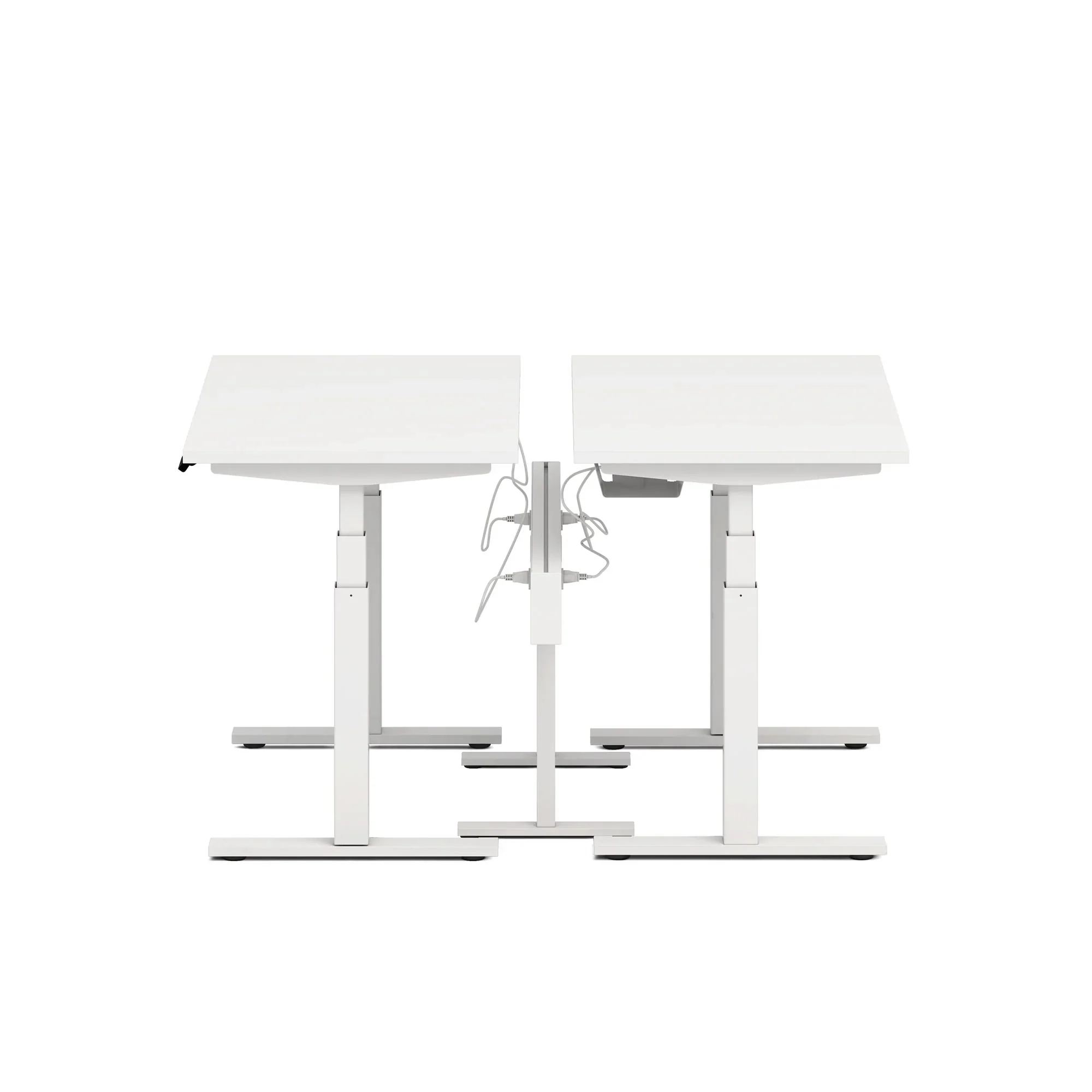 Series L 3S Desk for 2 + Boom Power Rail
