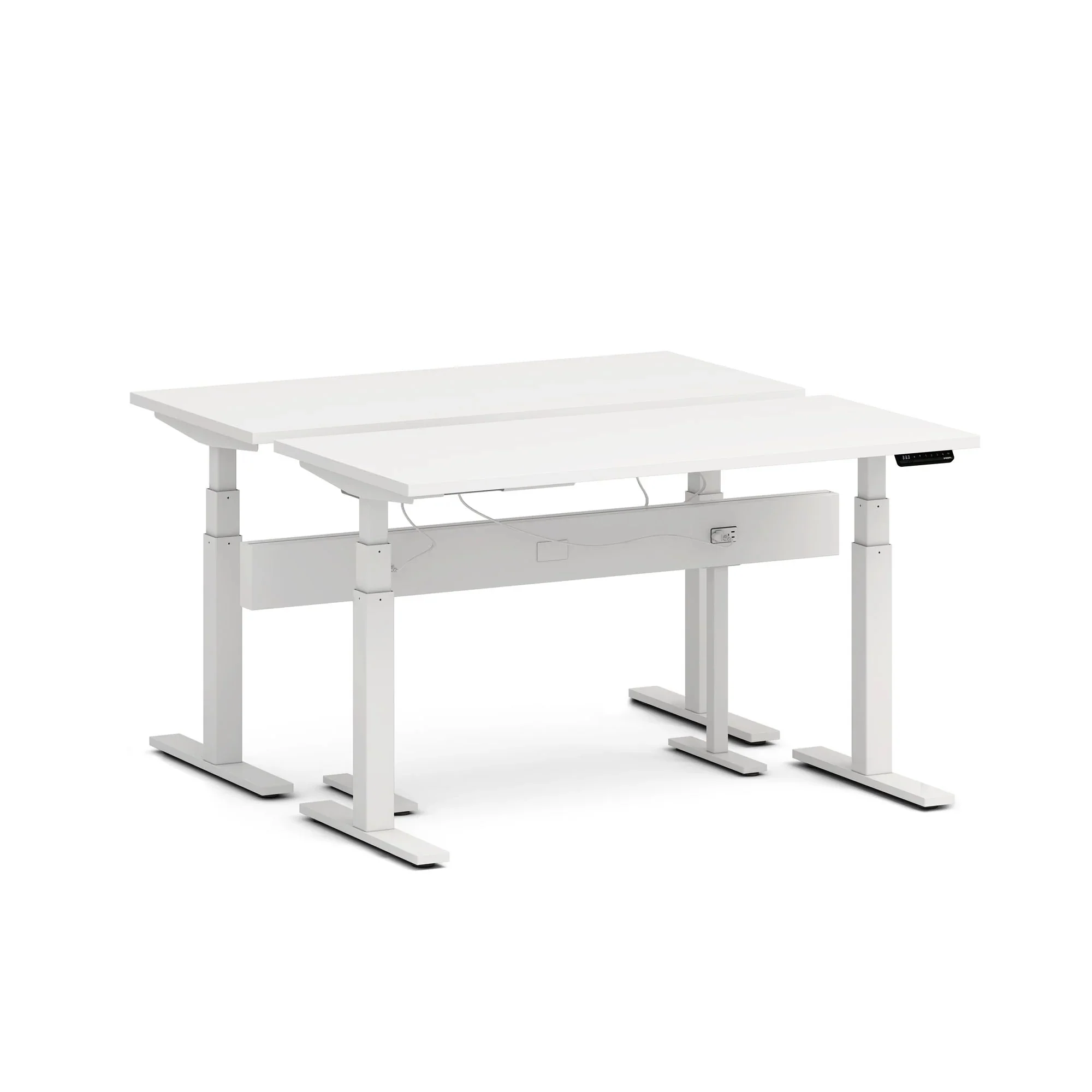 Series L 3S Desk for 2 + Boom Power Rail