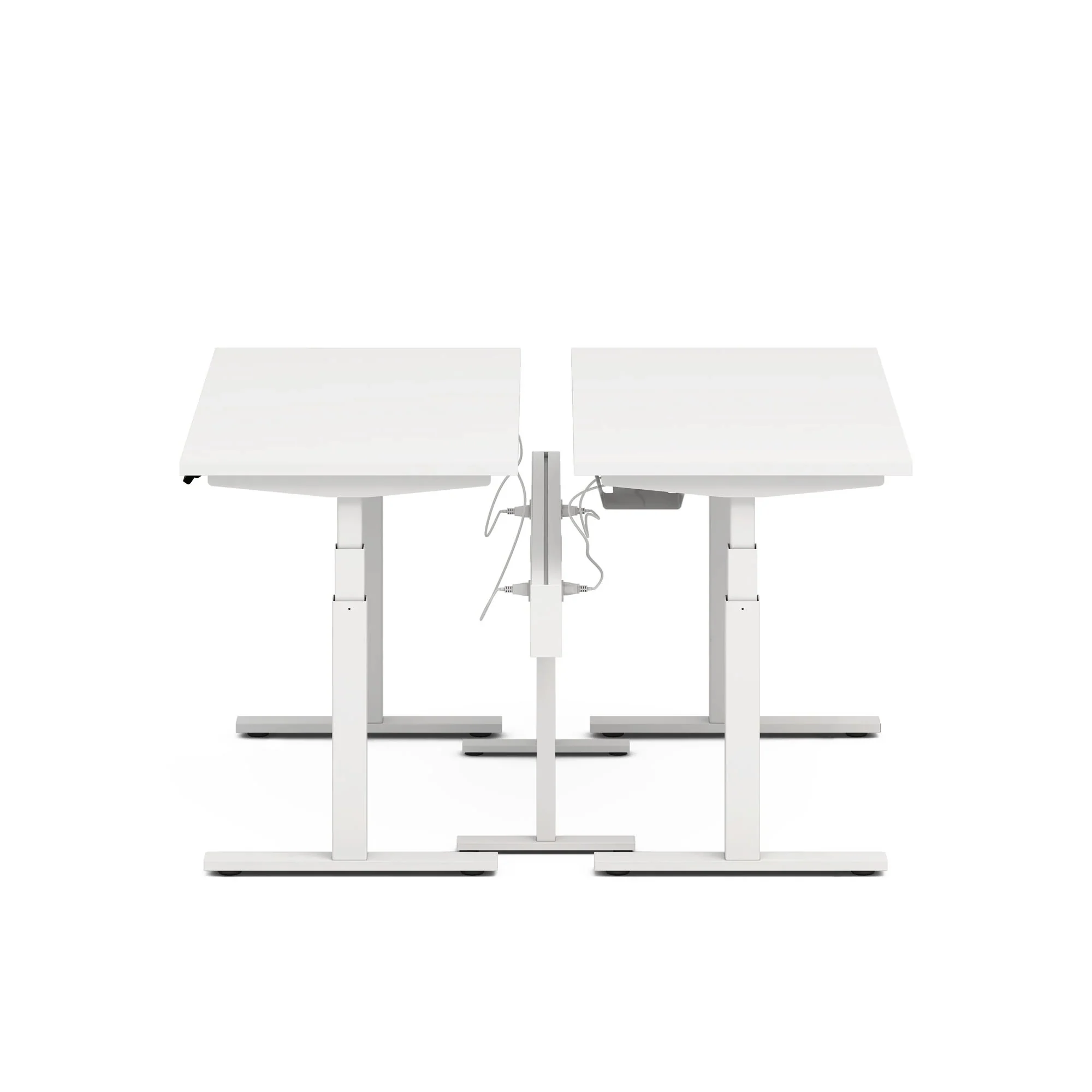 Series L 3S Desk for 2 + Boom Power Rail