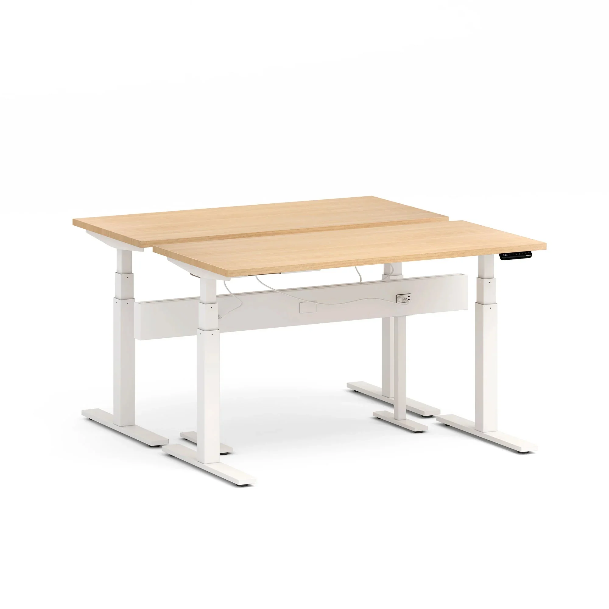 Series L 3S Desk for 2 + Boom Power Rail
