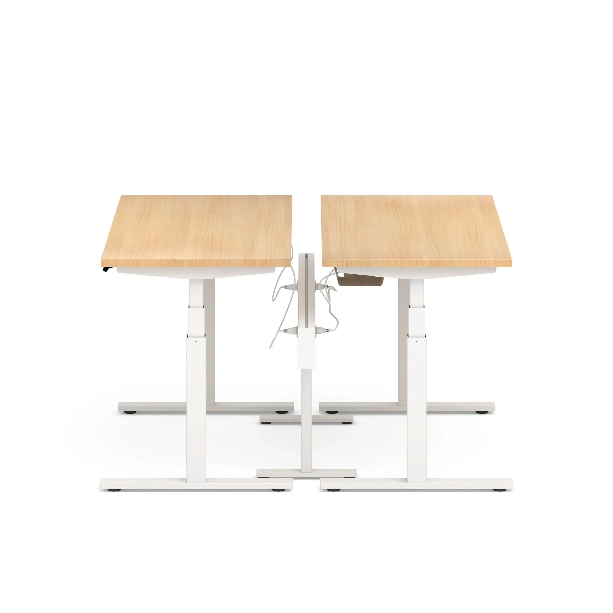 Series L 3S Desk for 2 + Boom Power Rail