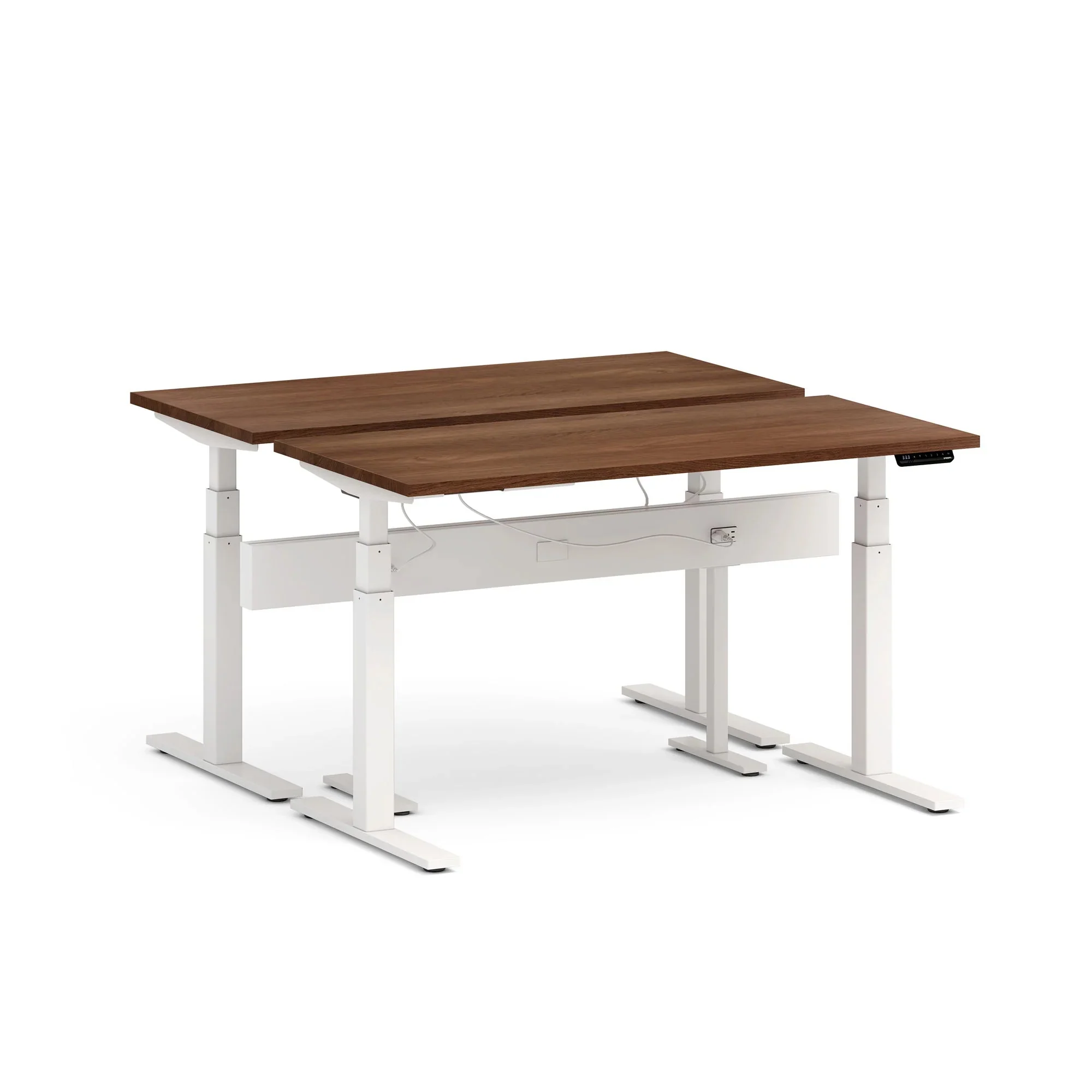 Series L 3S Desk for 2 + Boom Power Rail