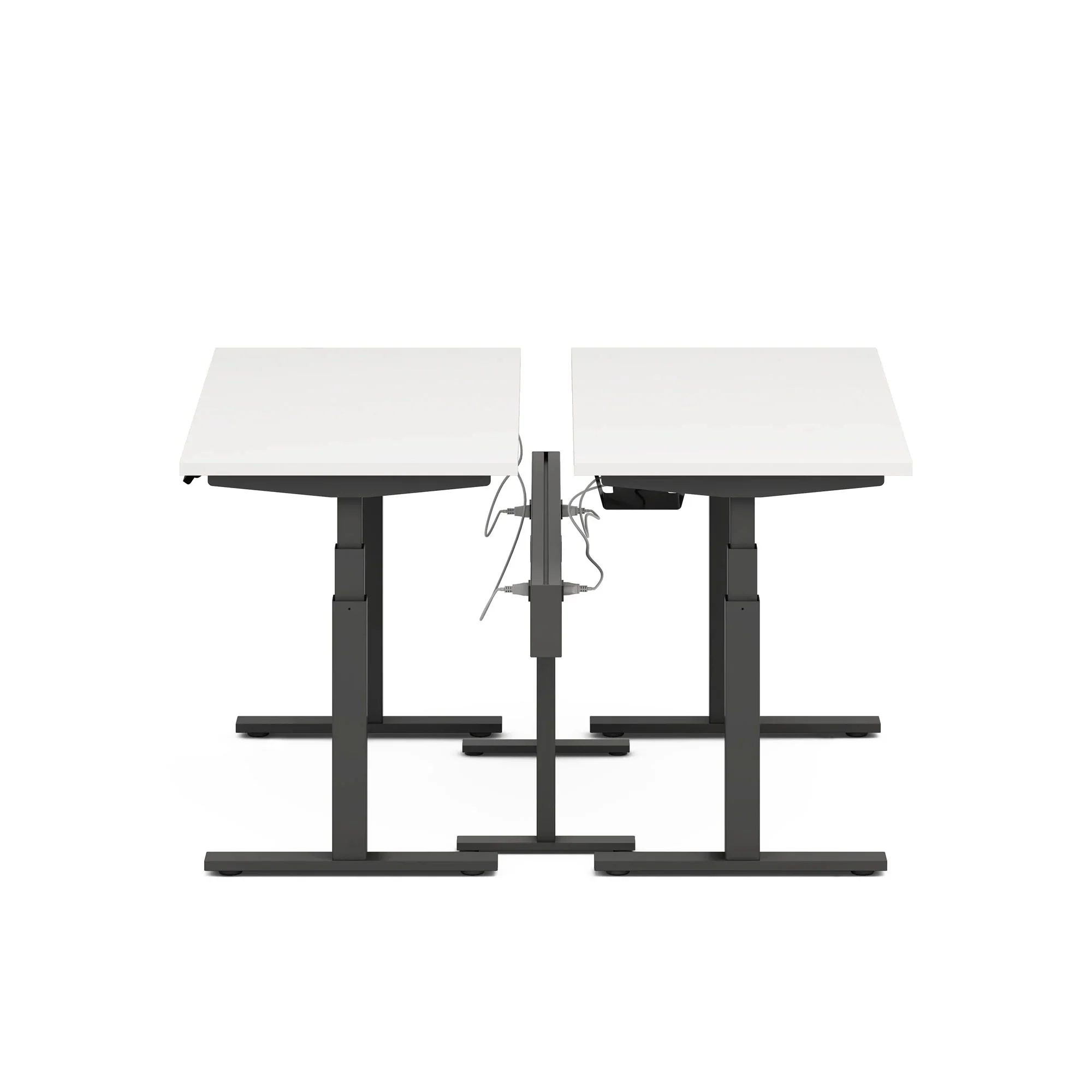 Series L 3S Desk for 2 + Boom Power Rail