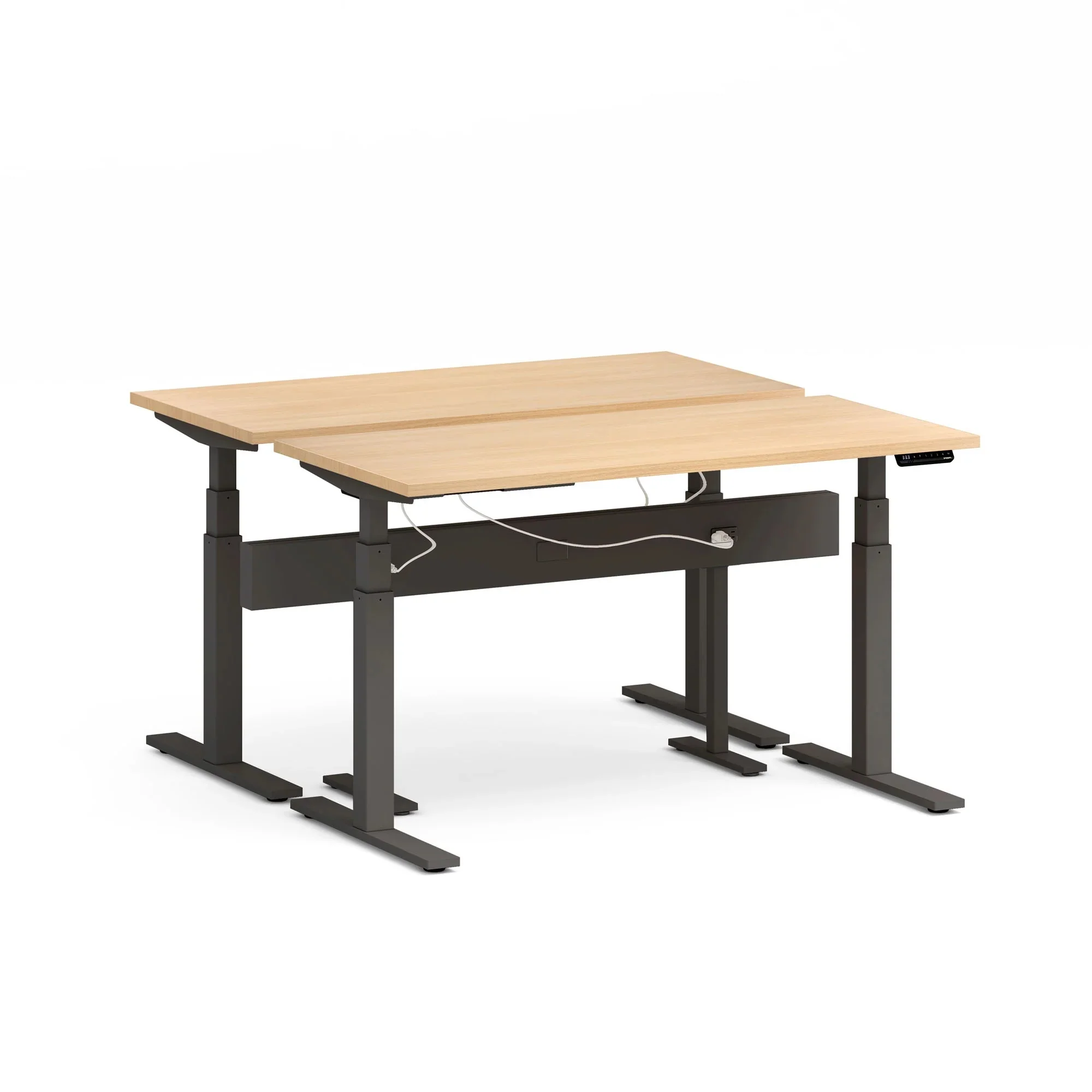 Series L 3S Desk for 2 + Boom Power Rail