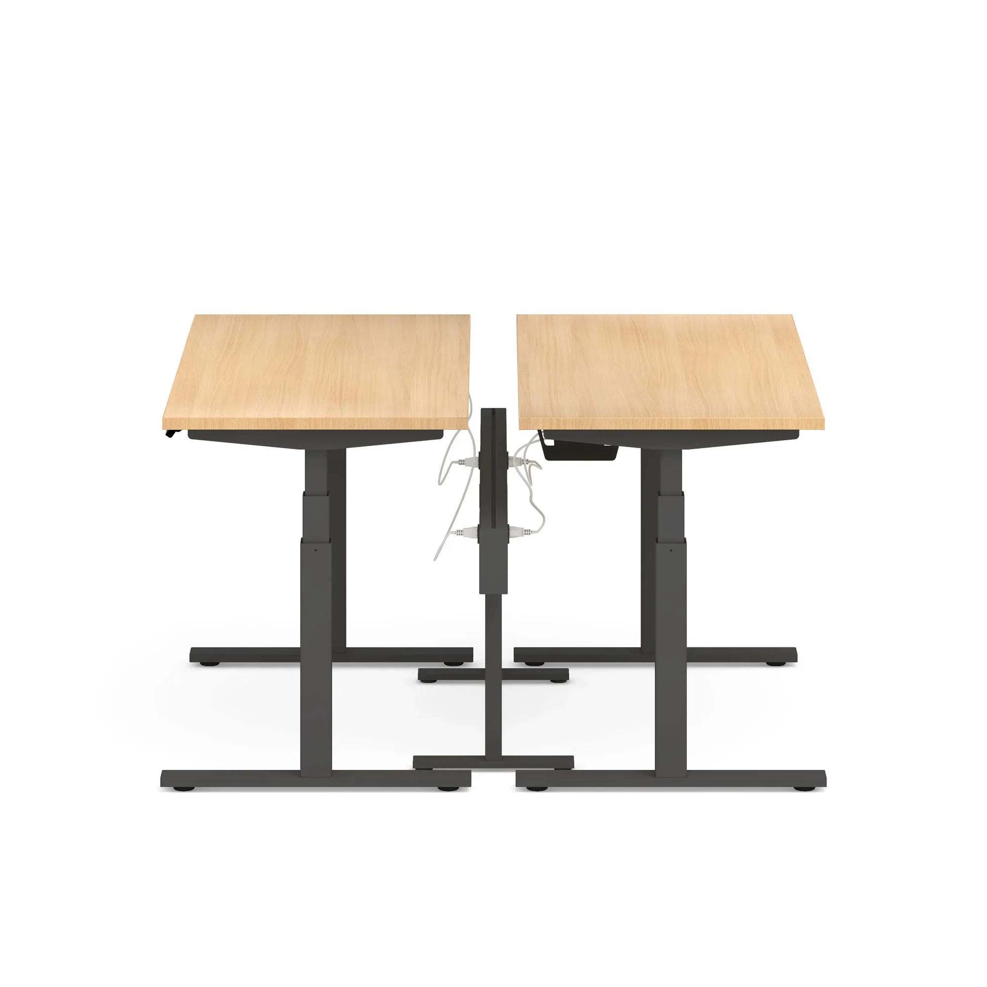 Series L 3S Desk for 2 + Boom Power Rail