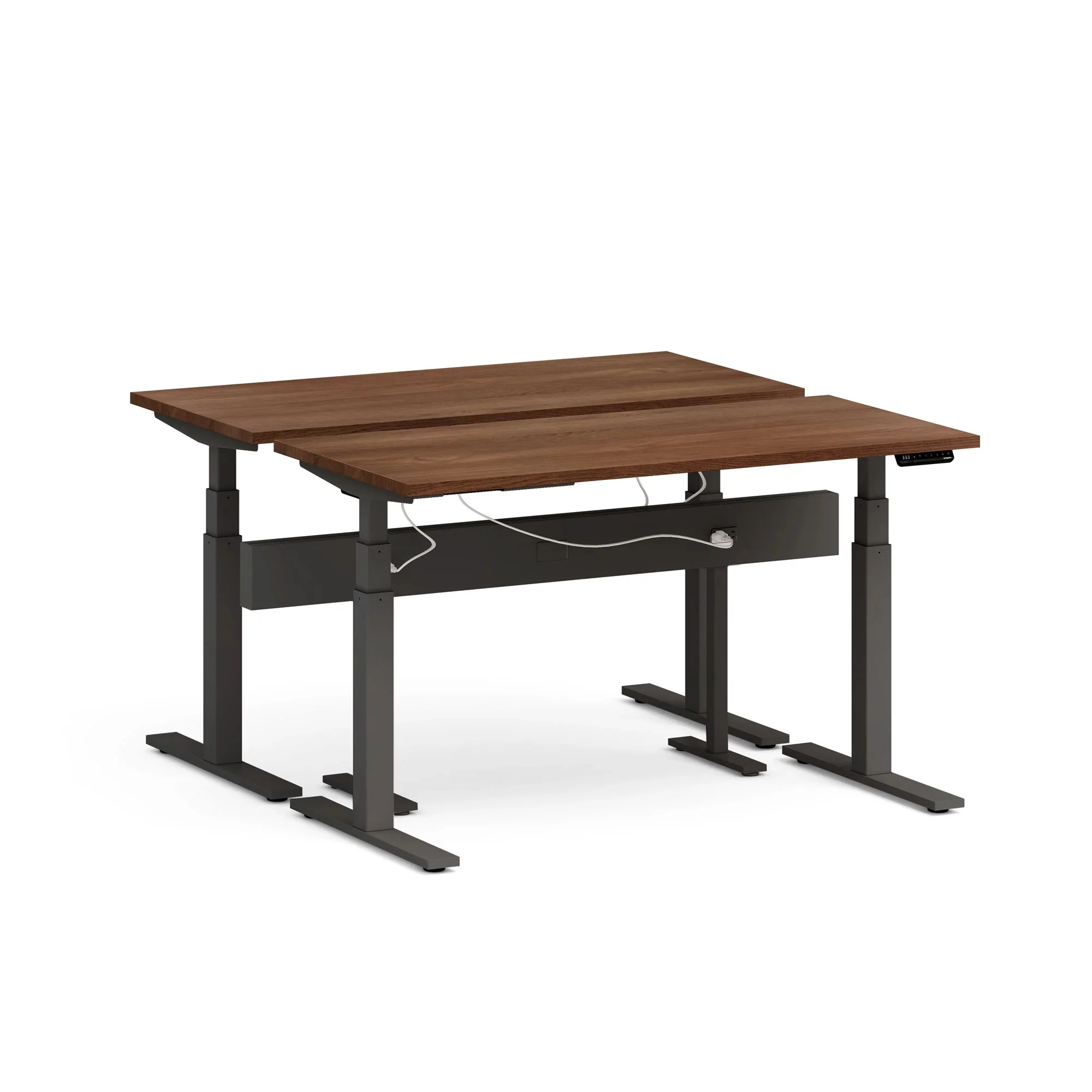 Series L 3S Desk for 2 + Boom Power Rail