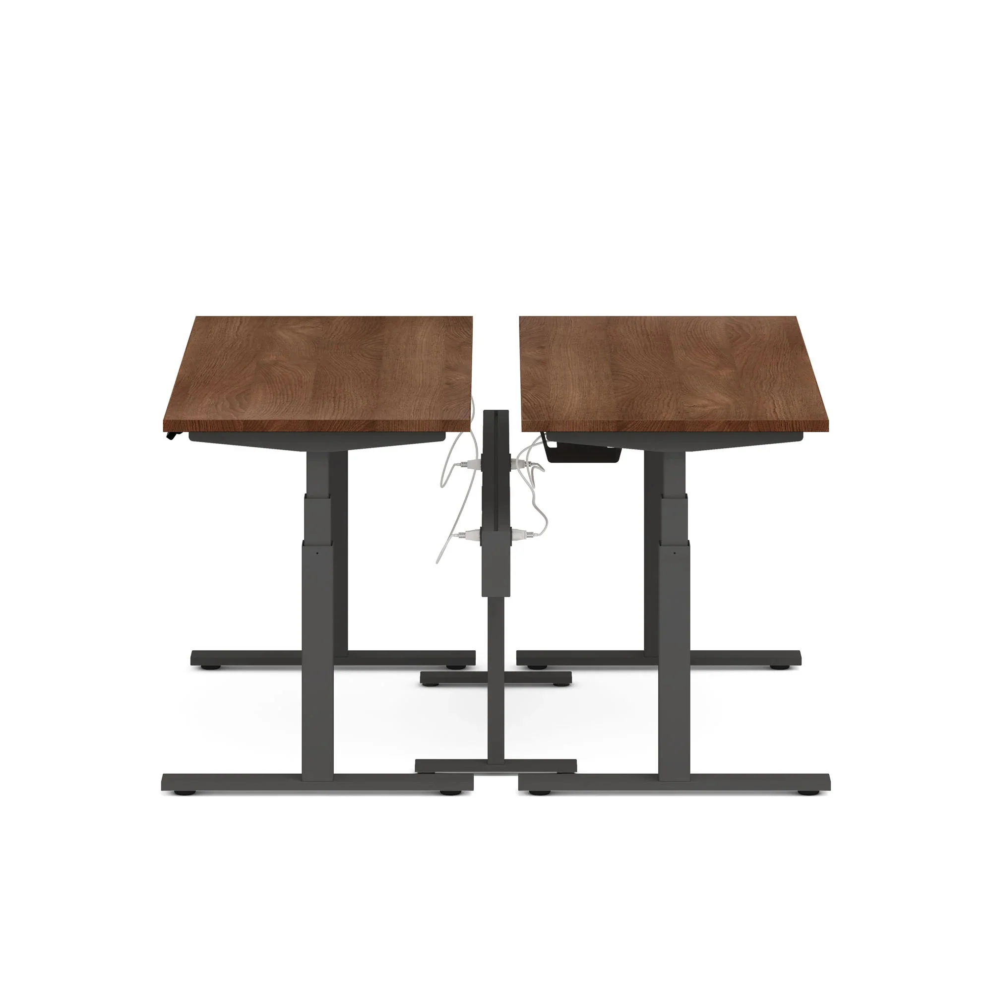Series L 3S Desk for 2 + Boom Power Rail