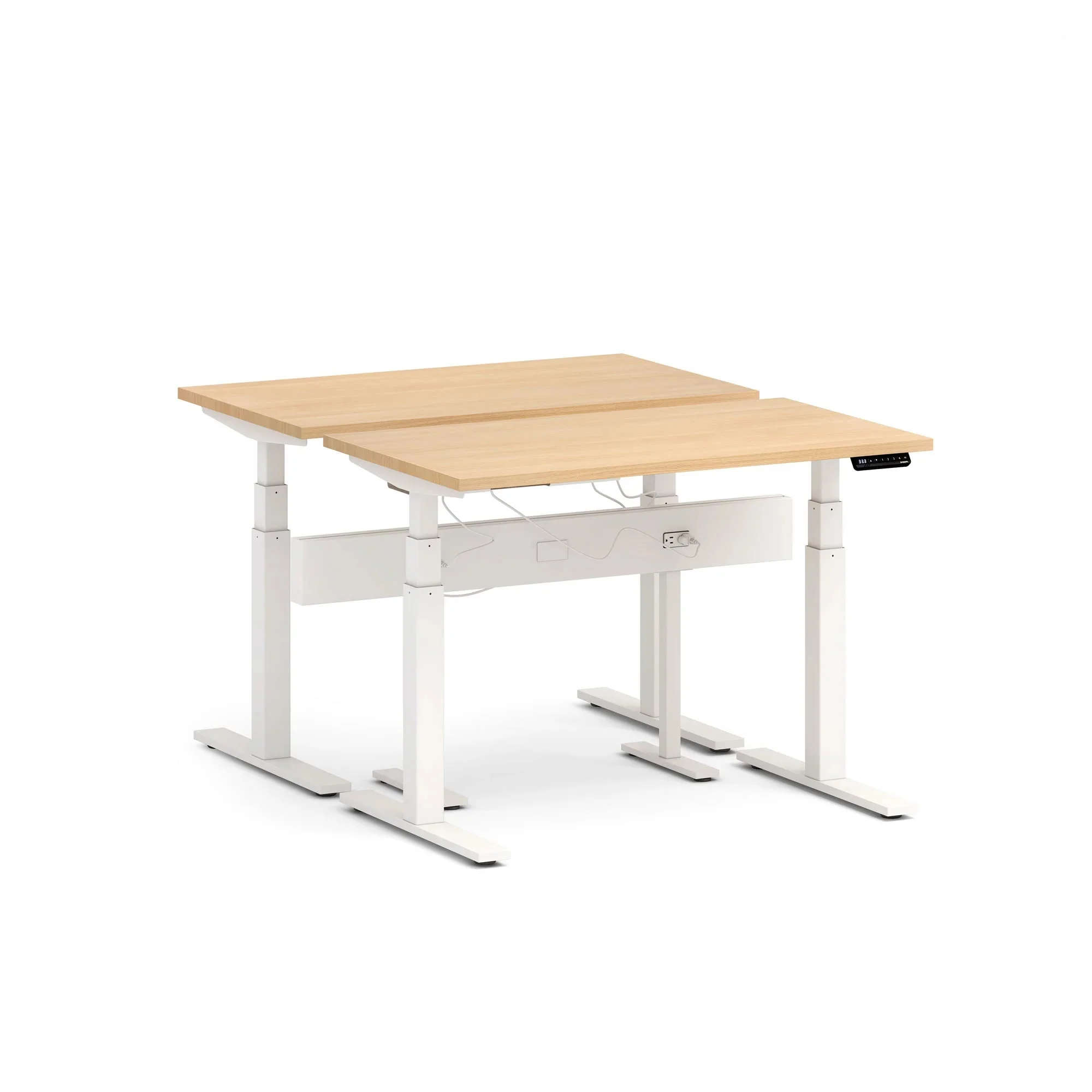 Series L 3S Desk for 2 + Boom Power Rail