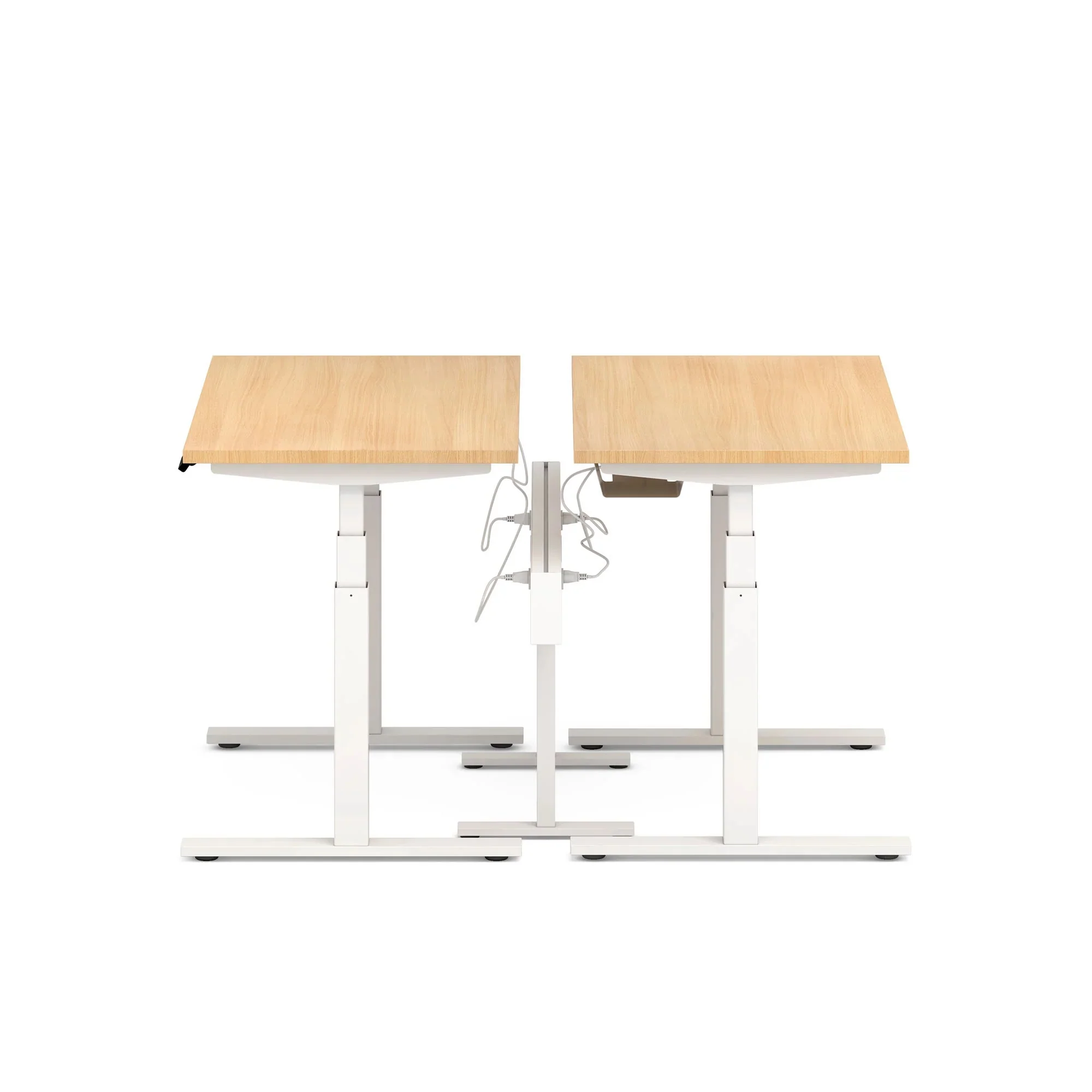 Series L 3S Desk for 2 + Boom Power Rail
