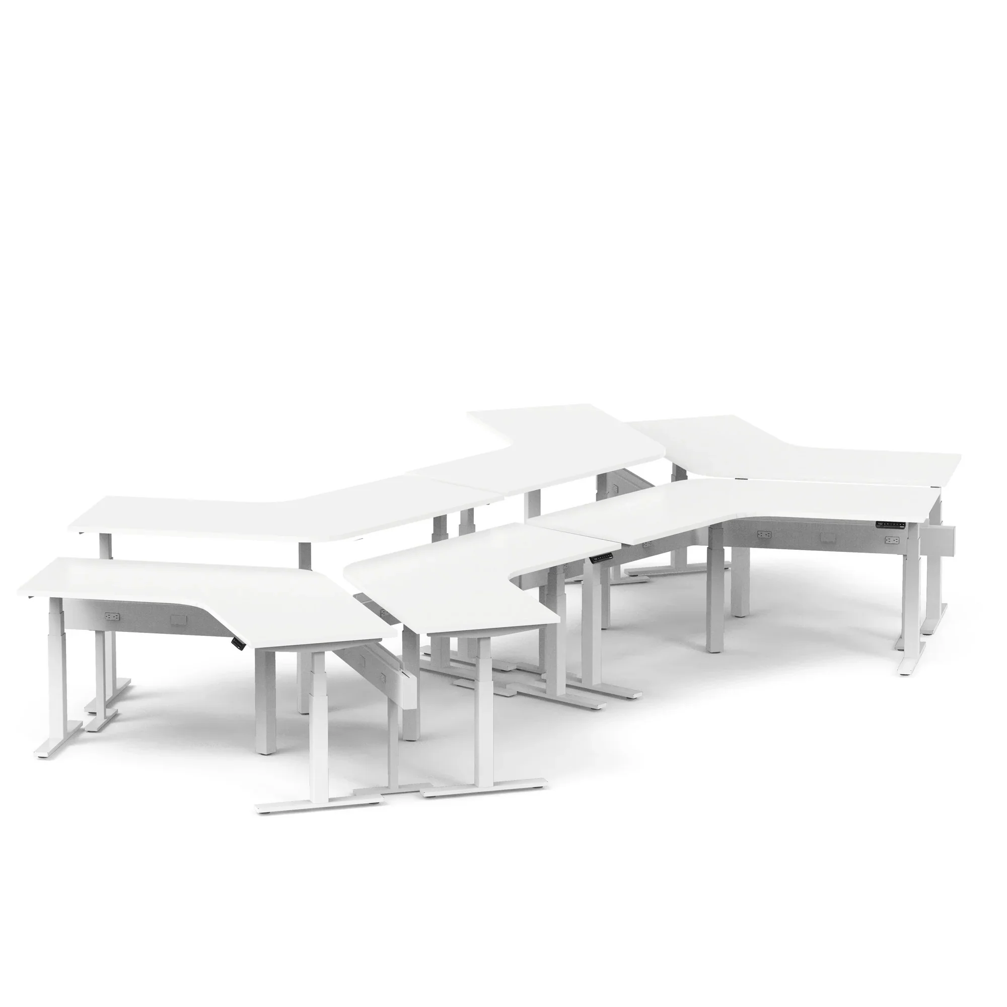 Series L 3S Adjustable Height 120 Degree Desk for 6 + Boom Power Rail 7 Series L 3S Adjustable Height 120 Degree Desk for 6 + Boom Power Rail