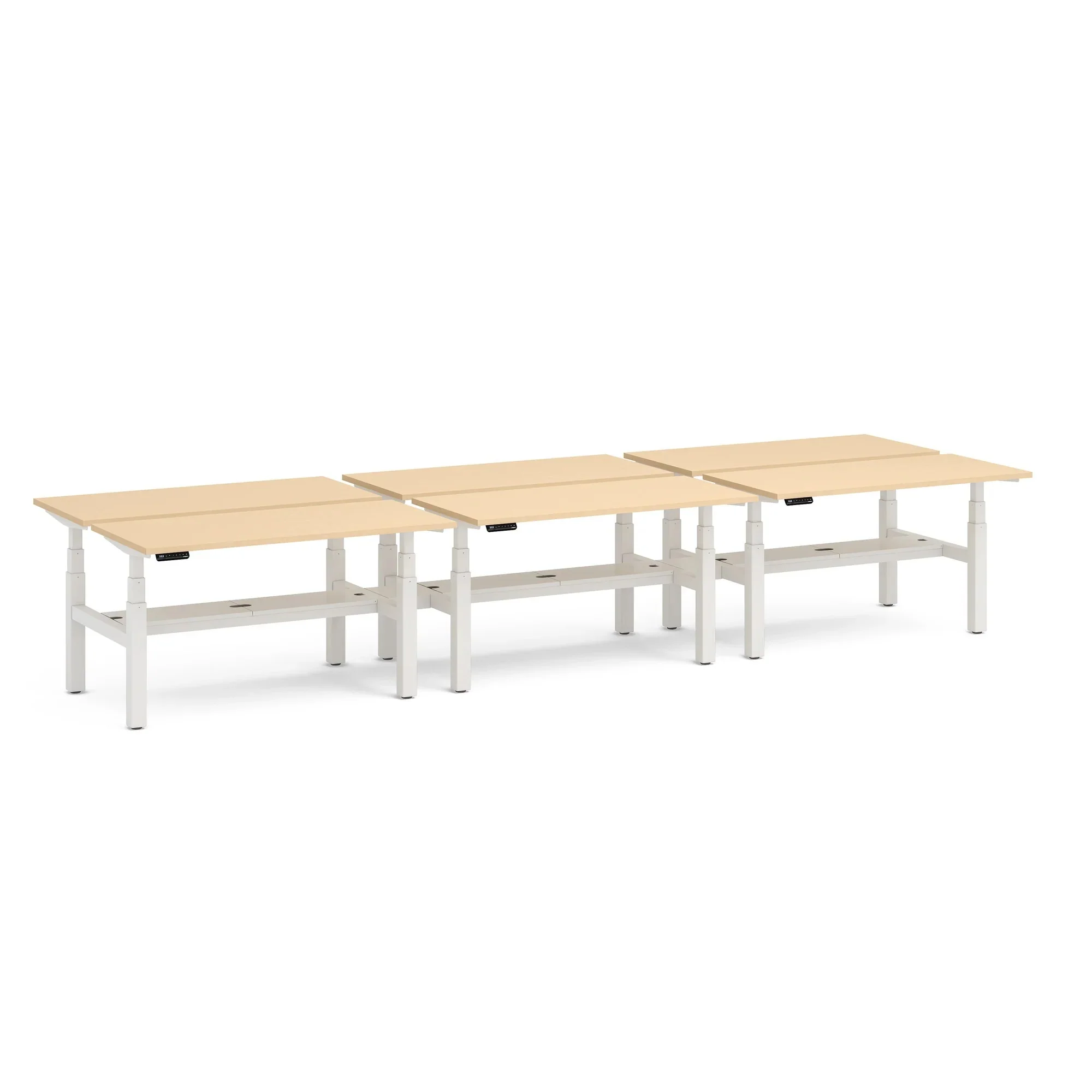 Series L 3S Adjustable Height Double Desk for 6 12 Series L 3S Adjustable Height Double Desk for 6