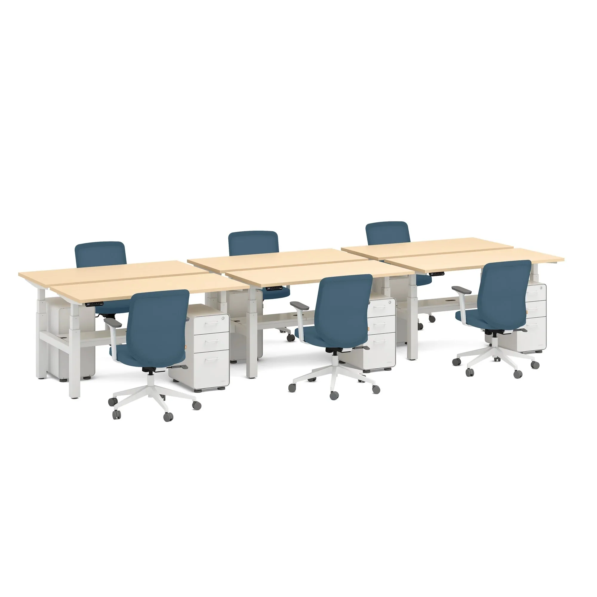 Series L 3S Adjustable Height Double Desk for 6 13 Series L 3S Adjustable Height Double Desk for 6