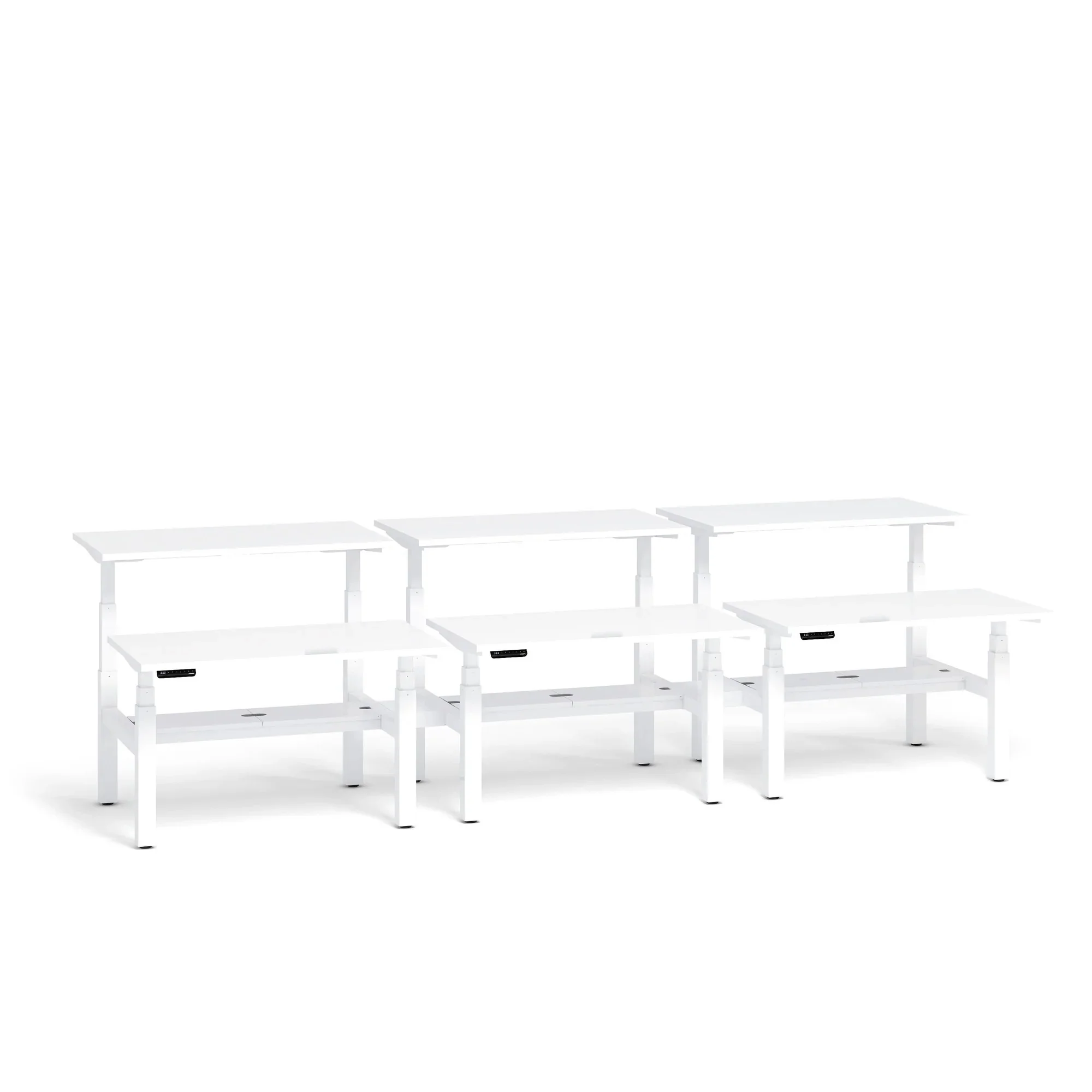 Series L 3S Adjustable Height Double Desk for 6