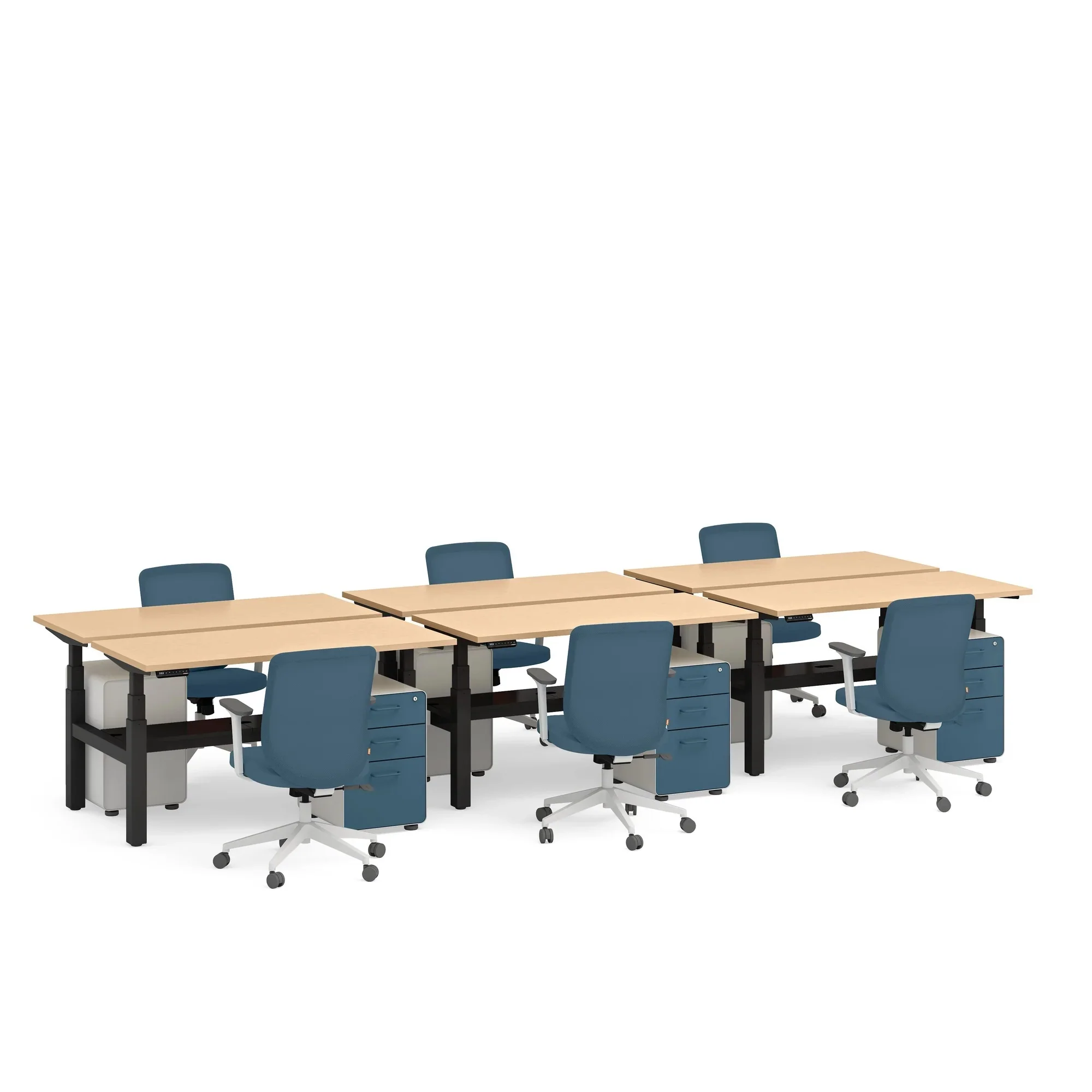 Series L 3S Adjustable Height Double Desk for 6 28 Series L 3S Adjustable Height Double Desk for 6