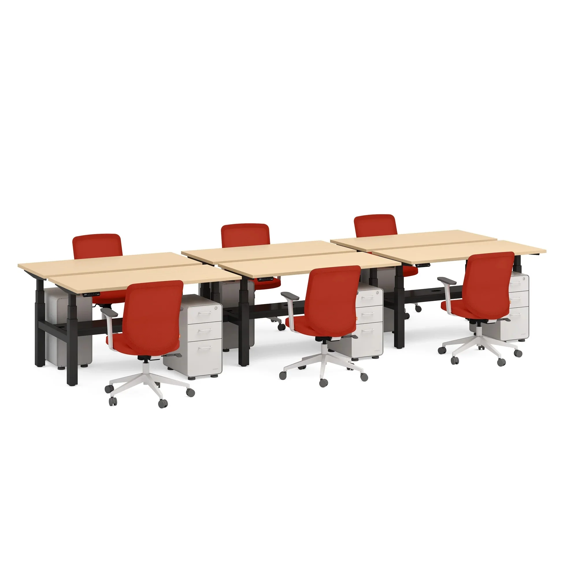 Series L 3S Adjustable Height Double Desk for 6 37 Series L 3S Adjustable Height Double Desk for 6