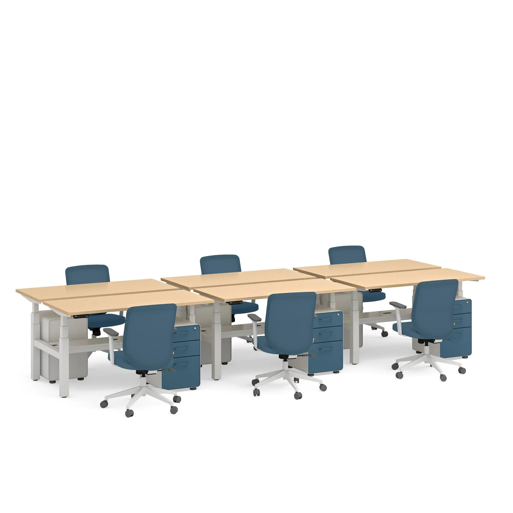 Series L 3S Adjustable Height Double Desk for 6 7 Series L 3S Adjustable Height Double Desk for 6