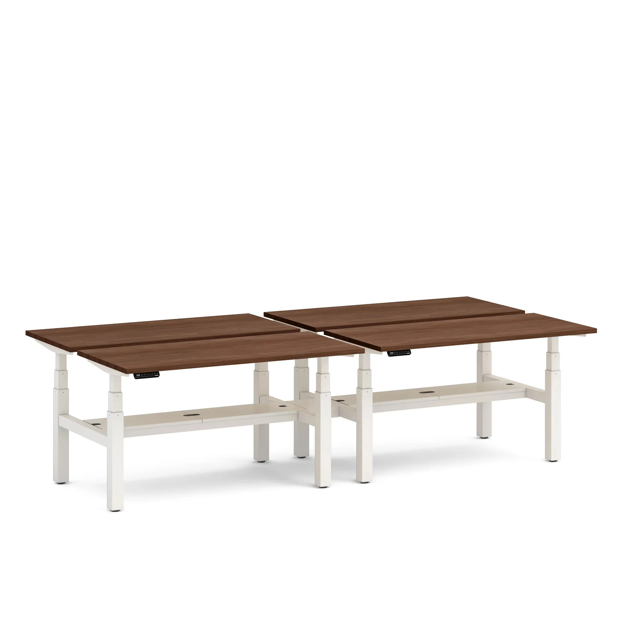 Series L 3S Adjustable Height Double Desk for 4