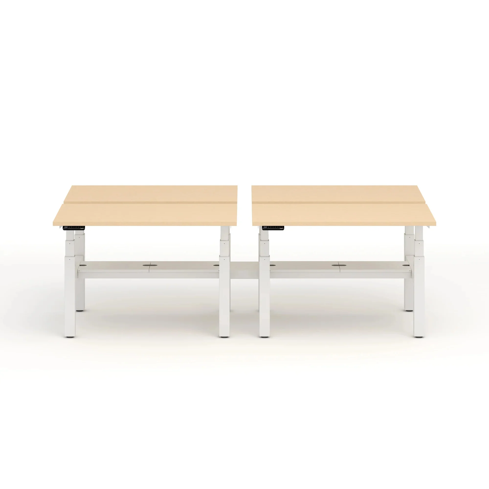 Series L 3S Adjustable Height Double Desk for 4