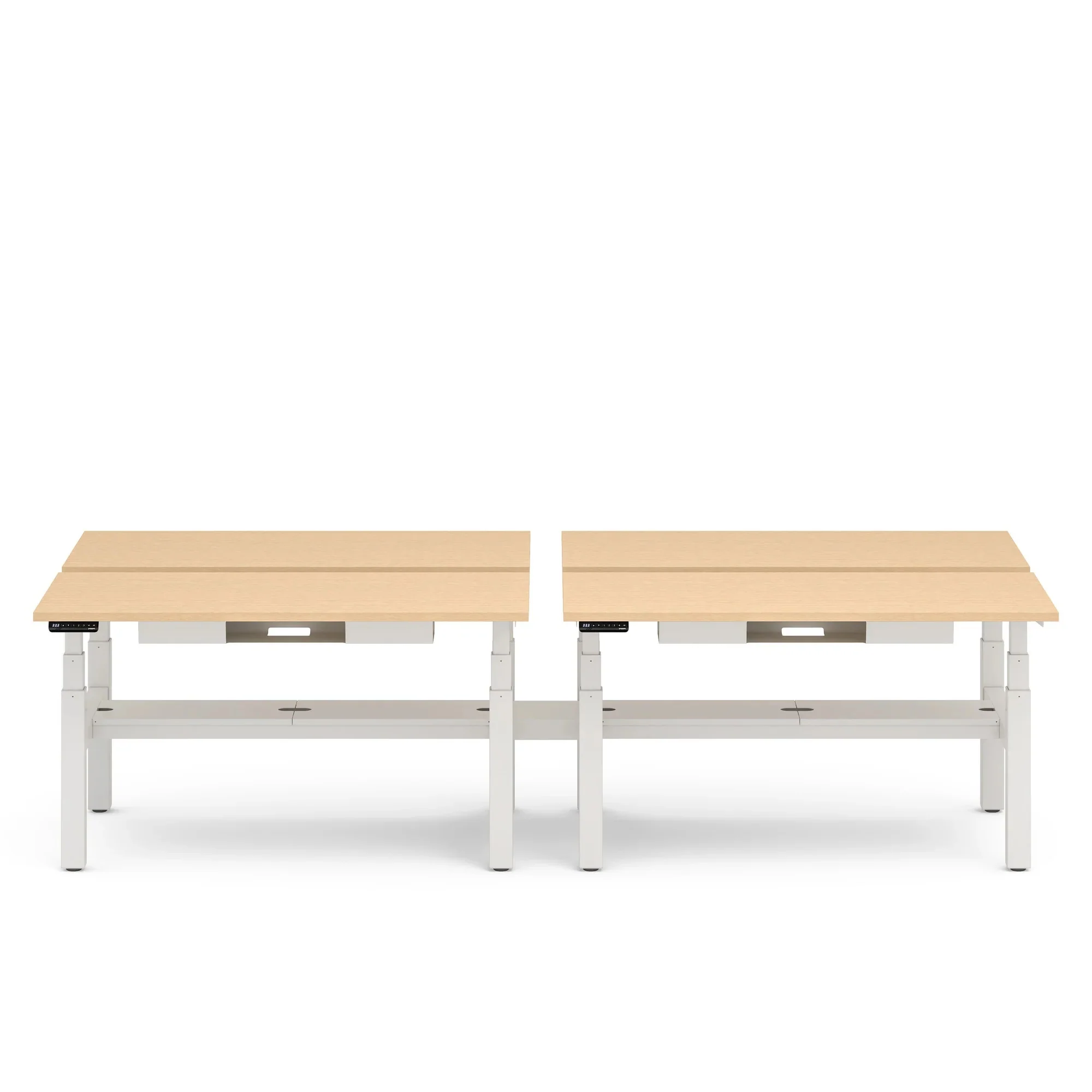 Series L 3S Adjustable Height Double Desk for 4