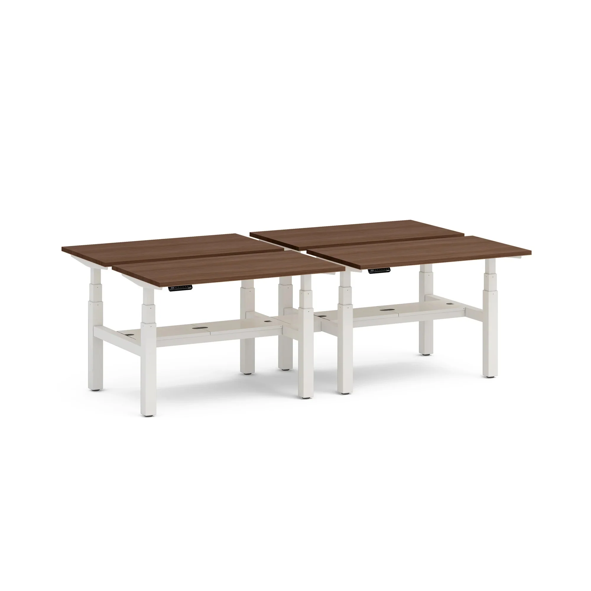 Series L 3S Adjustable Height Double Desk for 4