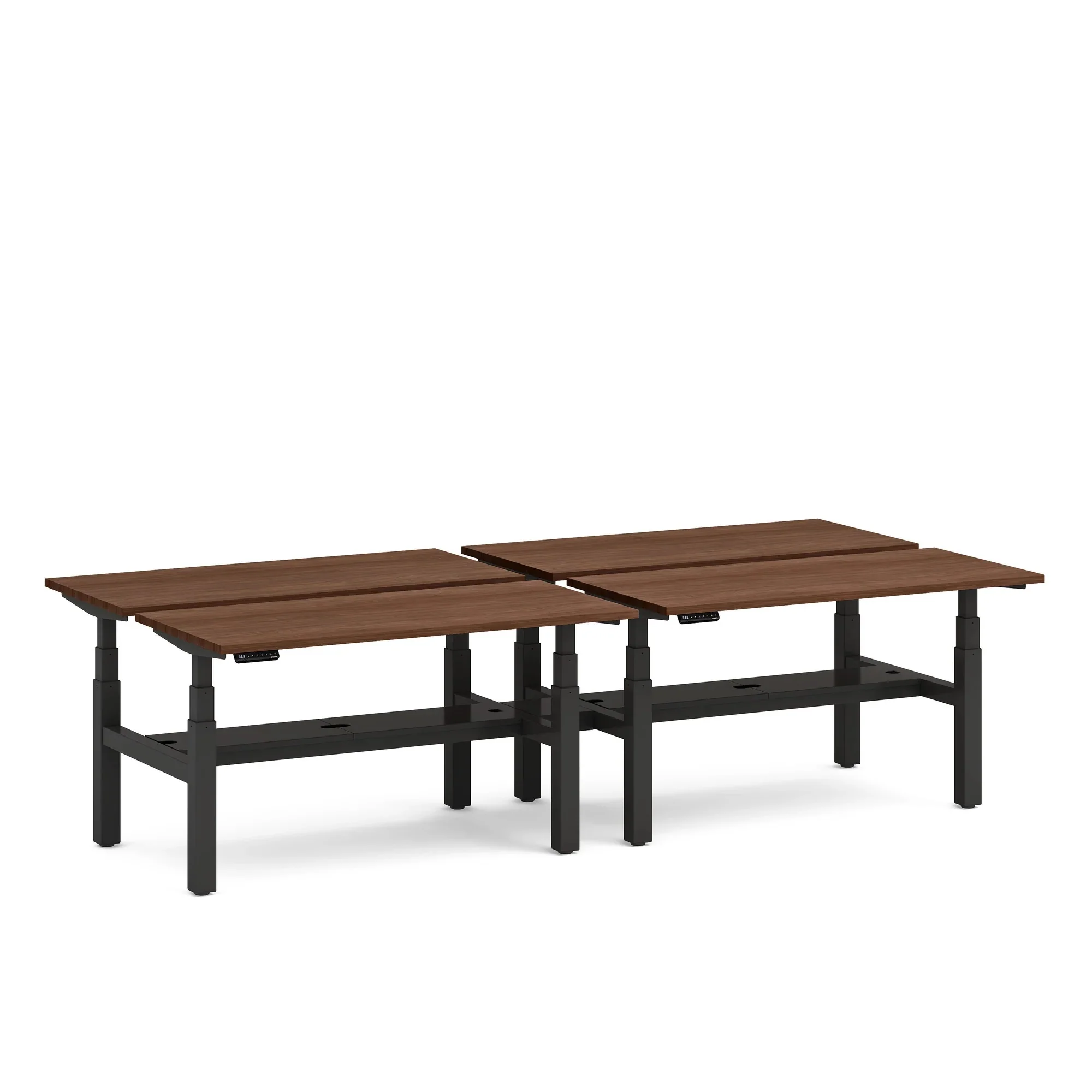 Series L 3S Adjustable Height Double Desk for 4