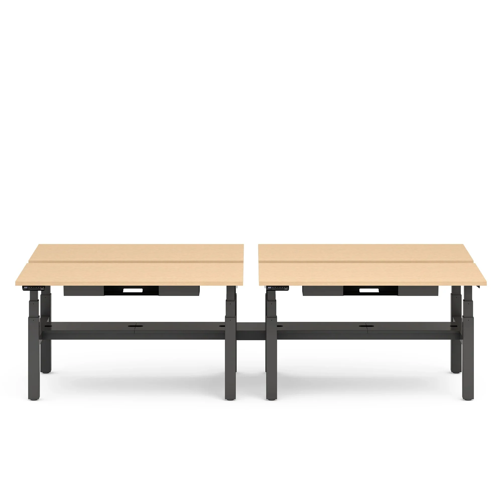 Series L 3S Adjustable Height Double Desk for 4