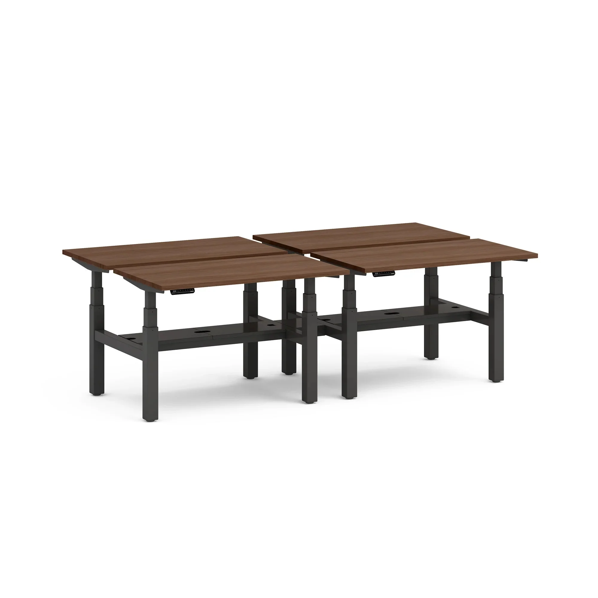 Series L 3S Adjustable Height Double Desk for 4