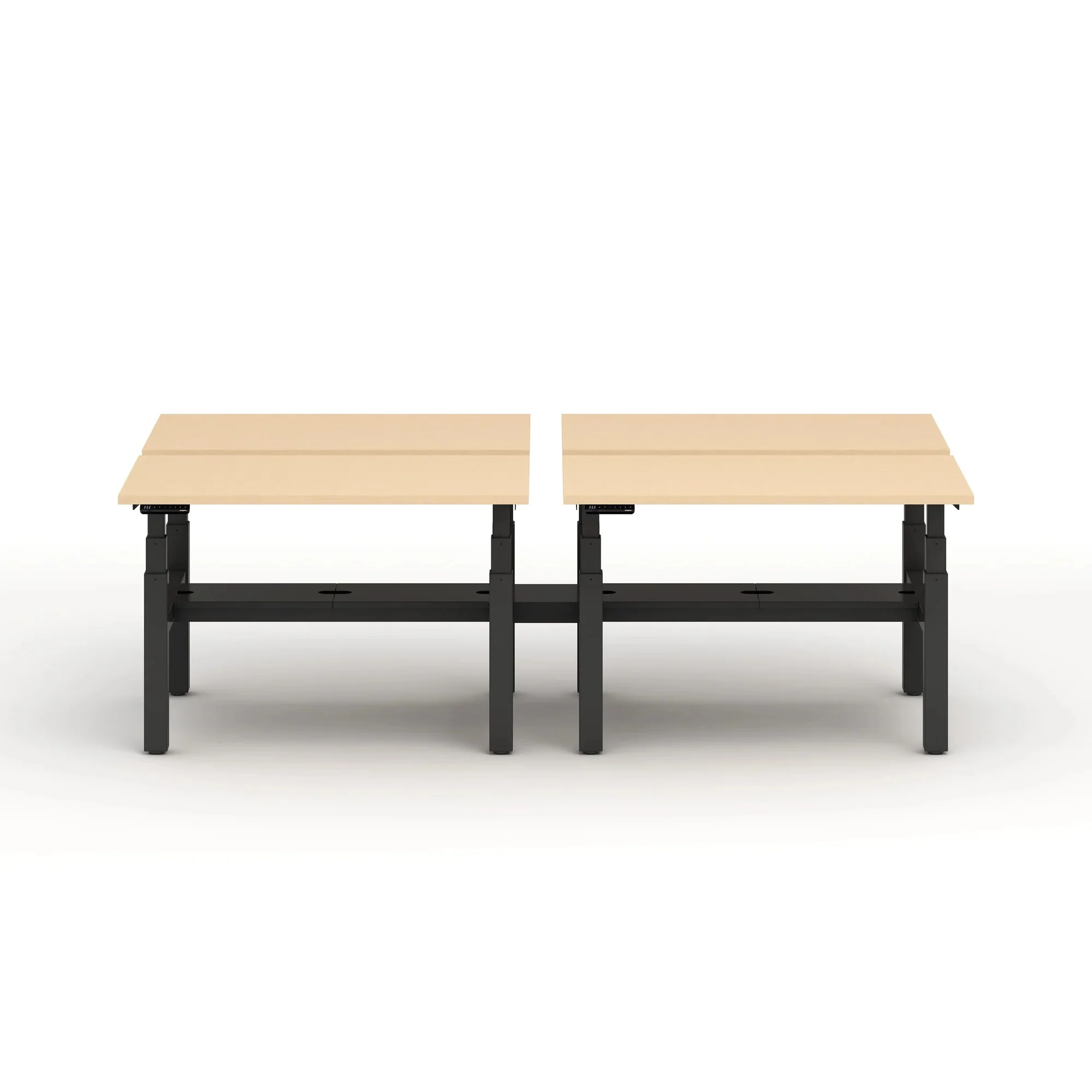 Series L 3S Adjustable Height Double Desk for 4