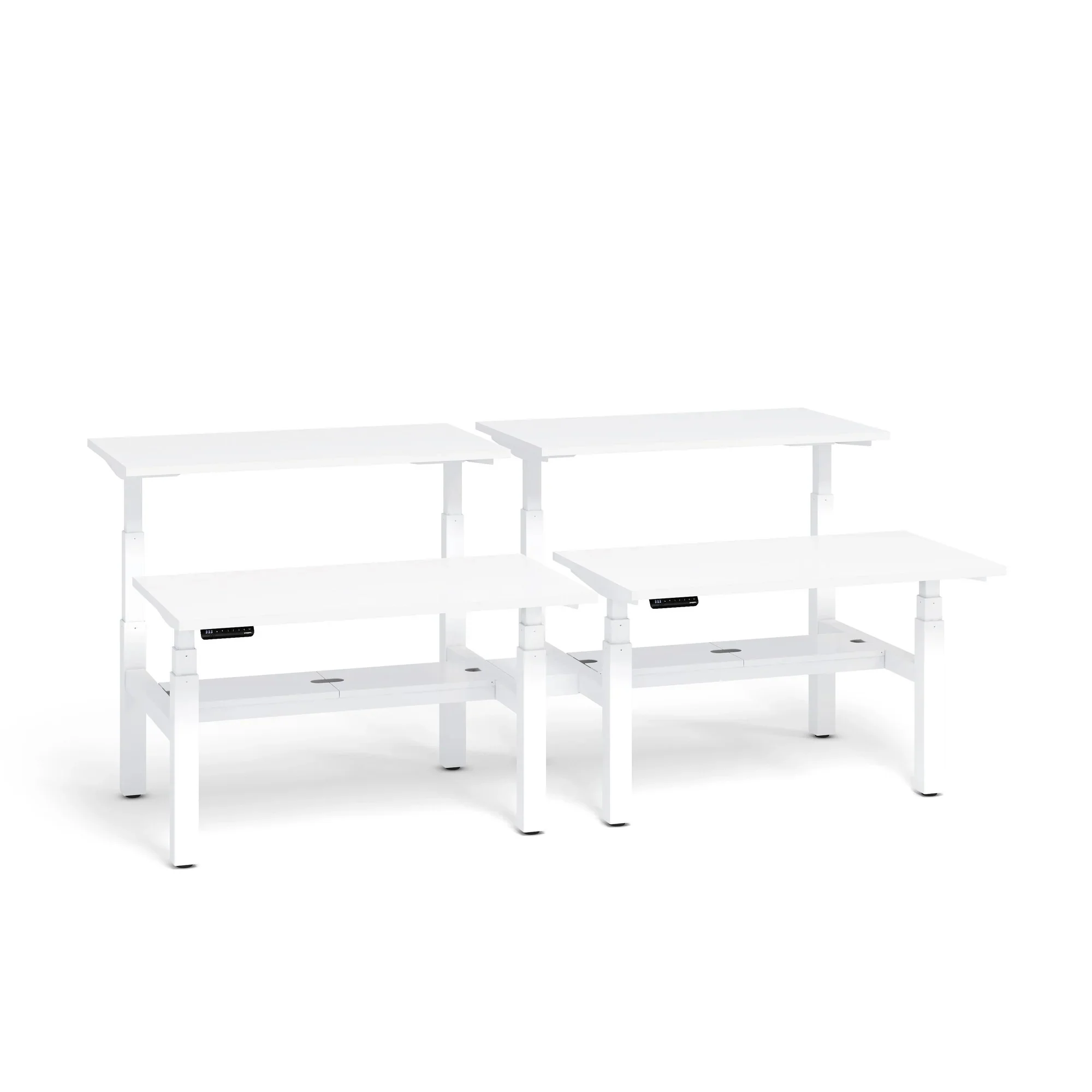 Series L 3S Adjustable Height Double Desk for 4