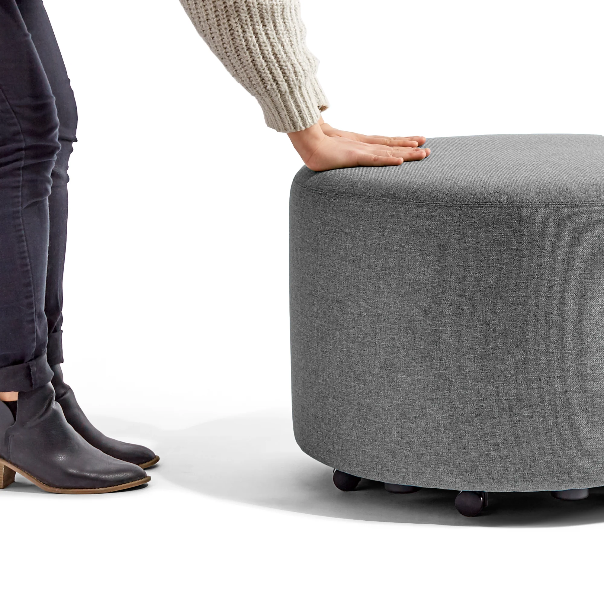 Block Party Lounge Round Ottoman, 24"
